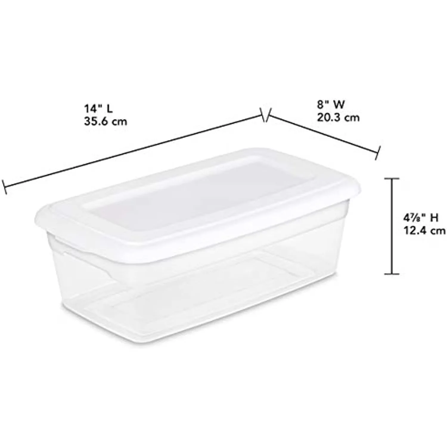 Sleek Garage Storage Supply with Stackable, Recessed handles for easy lifting, Clear (6) - Clear Plastic Model F992A1