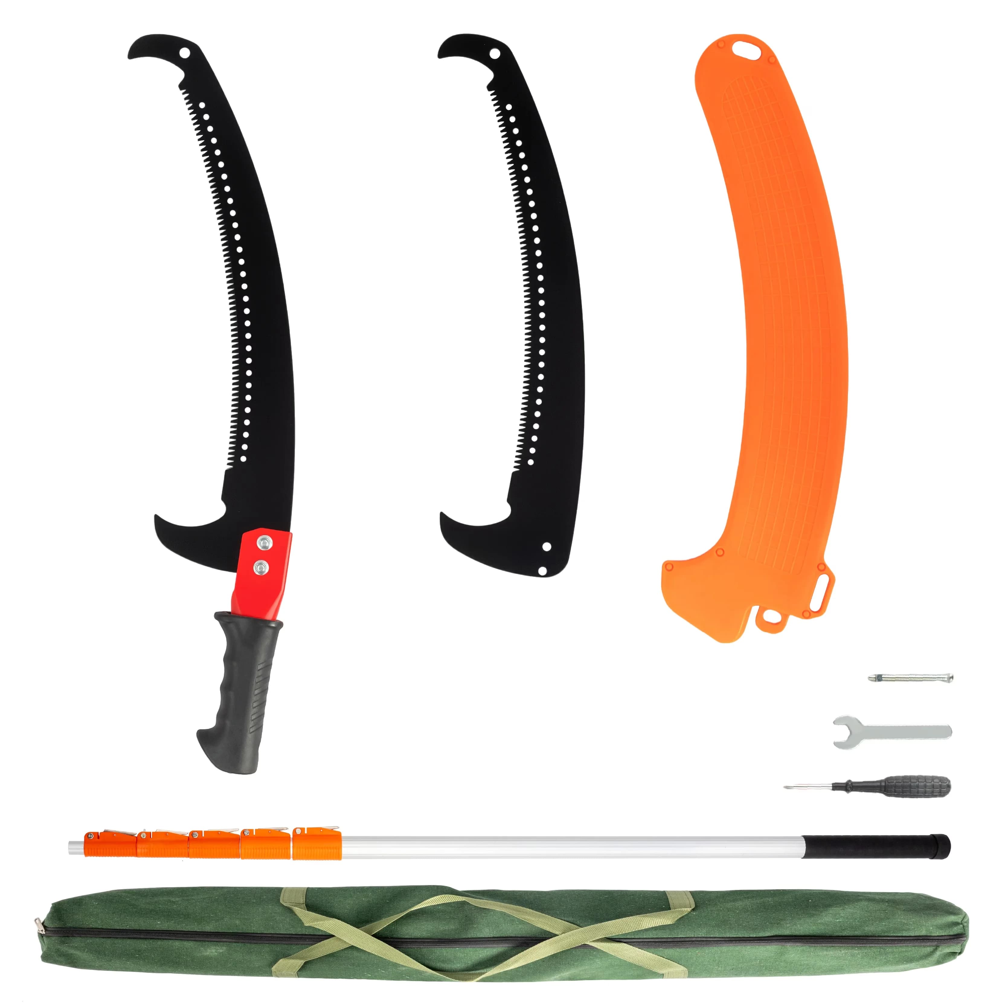 Modern Pole Saw with Telescoping, Orange, 12FT Manual - Orange - Contemporary Style Model CB2386