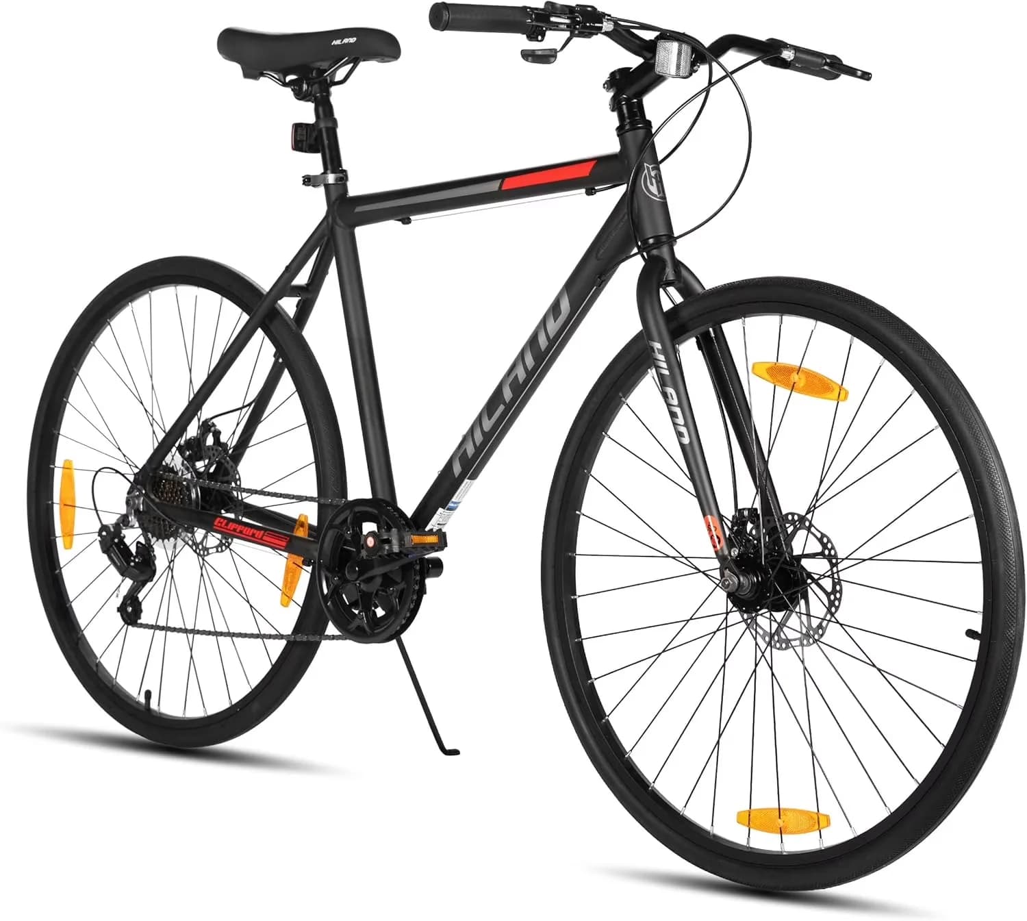 Essential Road Bike with Adjustable Seat Height, Disc Brake, 700C Hybrid - Black Model 3739E3