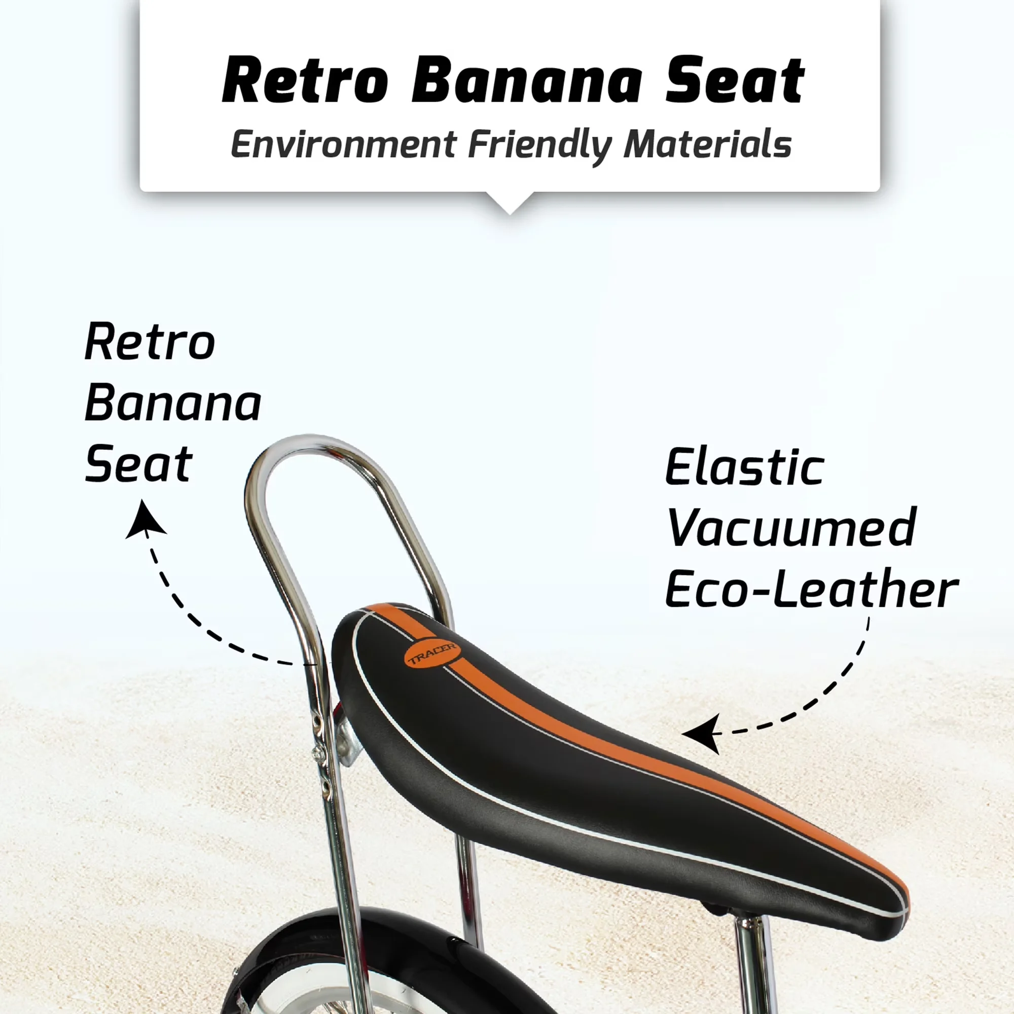 Classic Cruiser Bike with Lightweight, Springer Fork, Retro Banana Seat - Model 59956A