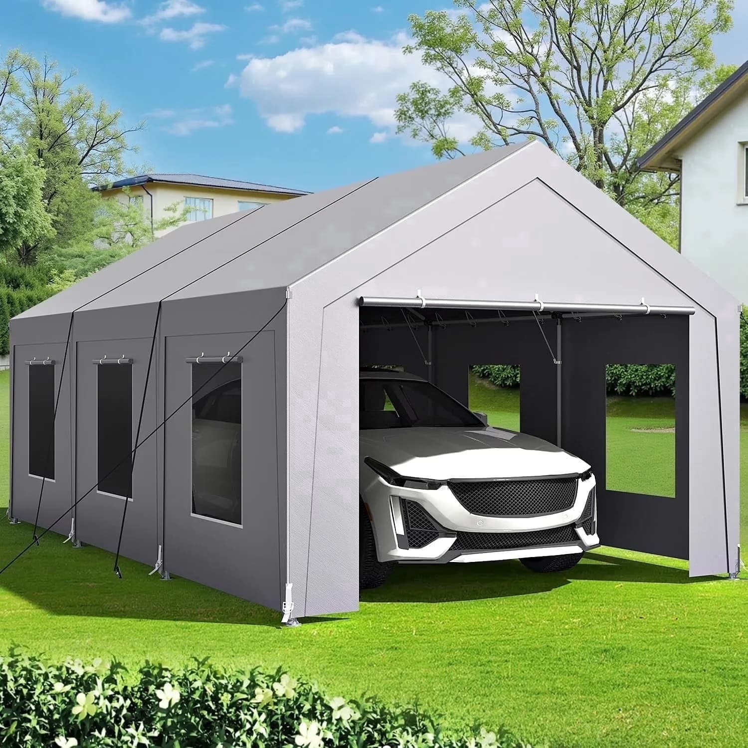 Sleek Shed with Mold & Mildew Resistant, Rust Resistant - Gray 10' x 20' Model 78B5AD