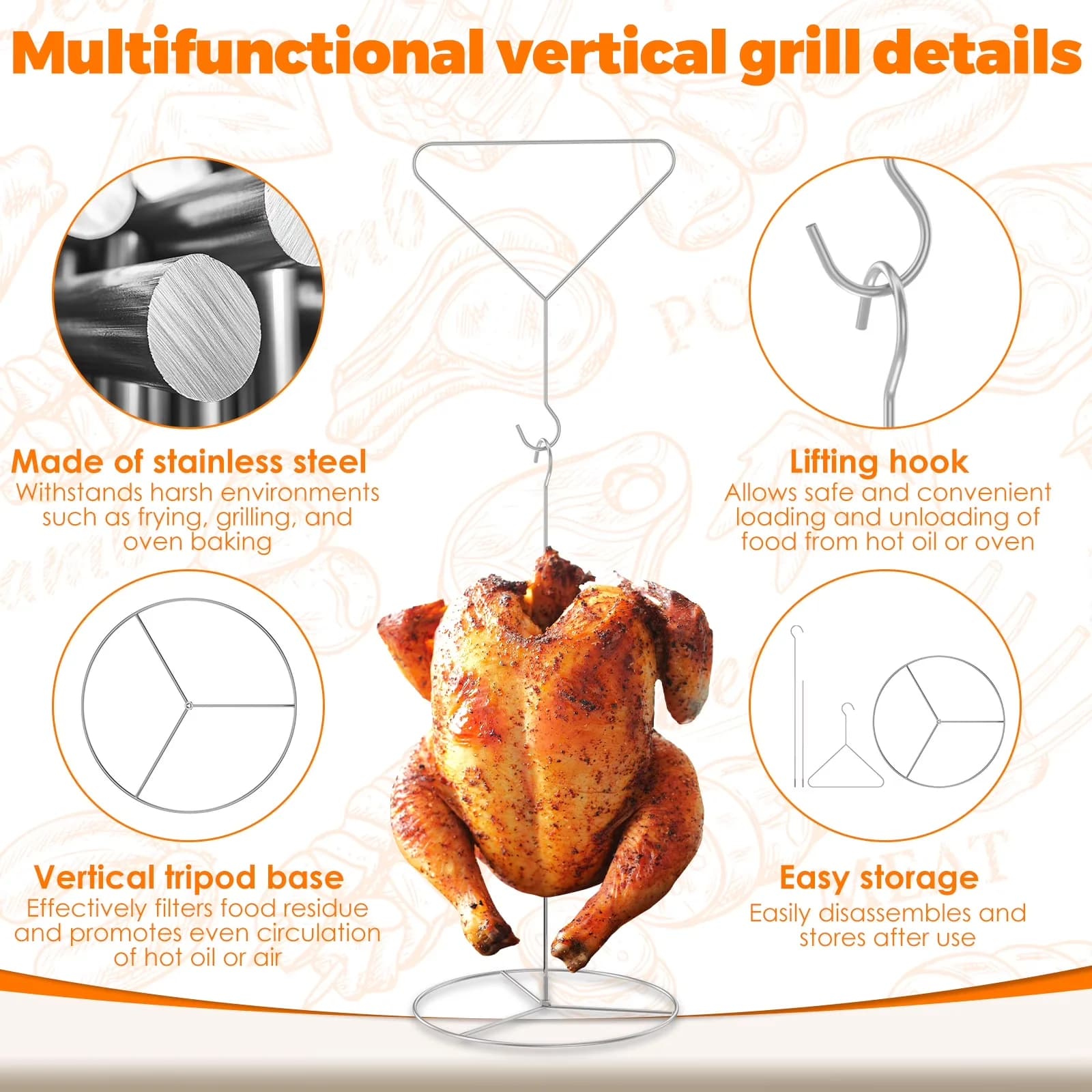 Sleek Outdoor Fryer for Kitchen - Stainless - Universal Fit Model 7A8B89