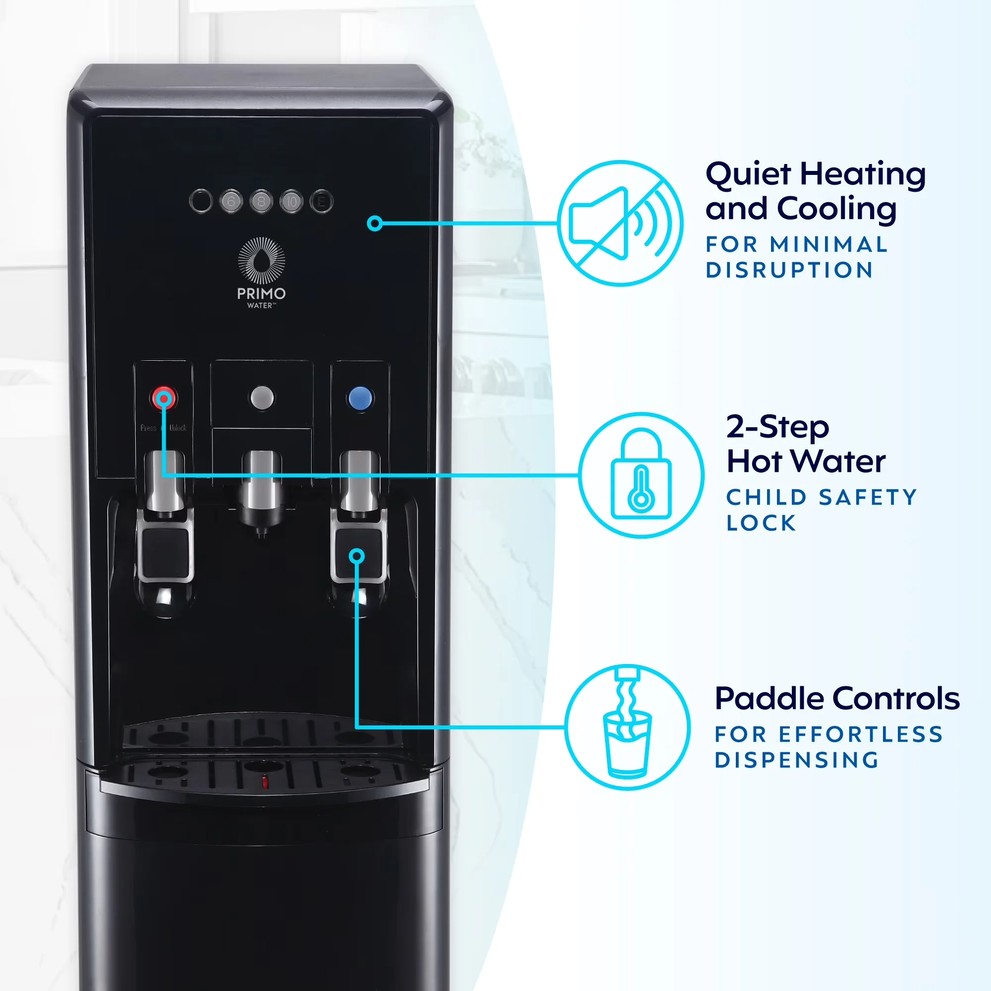 Water Filtration Innovative with Hot/Cold Temperature, Black - Plastic Model 8FA96D