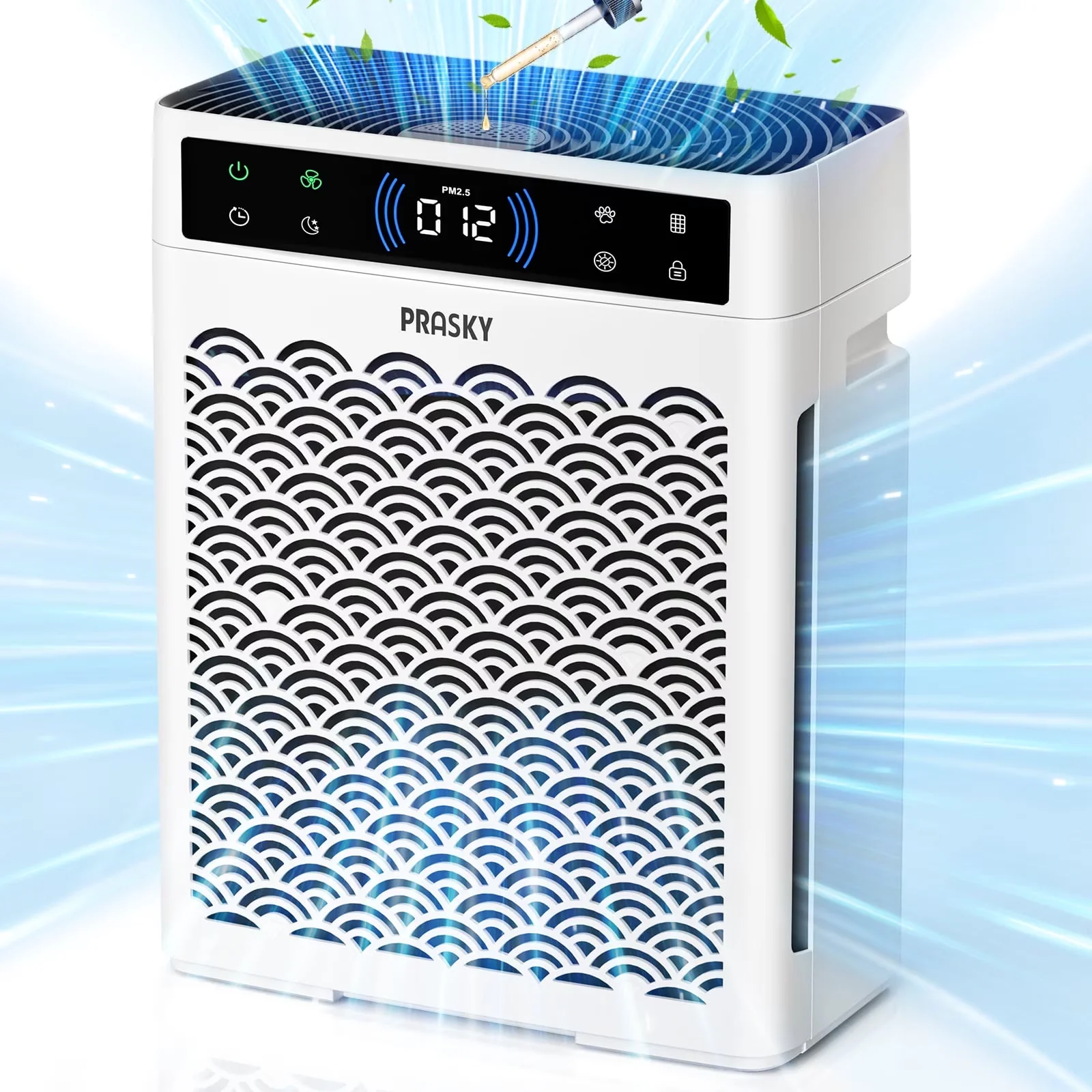 Modern Air Purifier with Filter Change Indicator, Smart Technology Capable - White for Home, Large Model 448B14