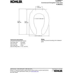 Reliable Toilet Seats And Lid with Easy To Clean, Seat Lustra K4670-C-0 - White Plastic Model 78D6A7