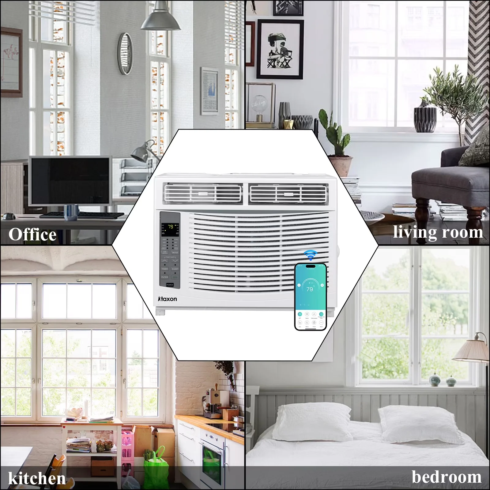Air Conditioner Efficient with 6000 BTU, Timer, White - 6000BTU - Commercial Quality Model 43AE8E