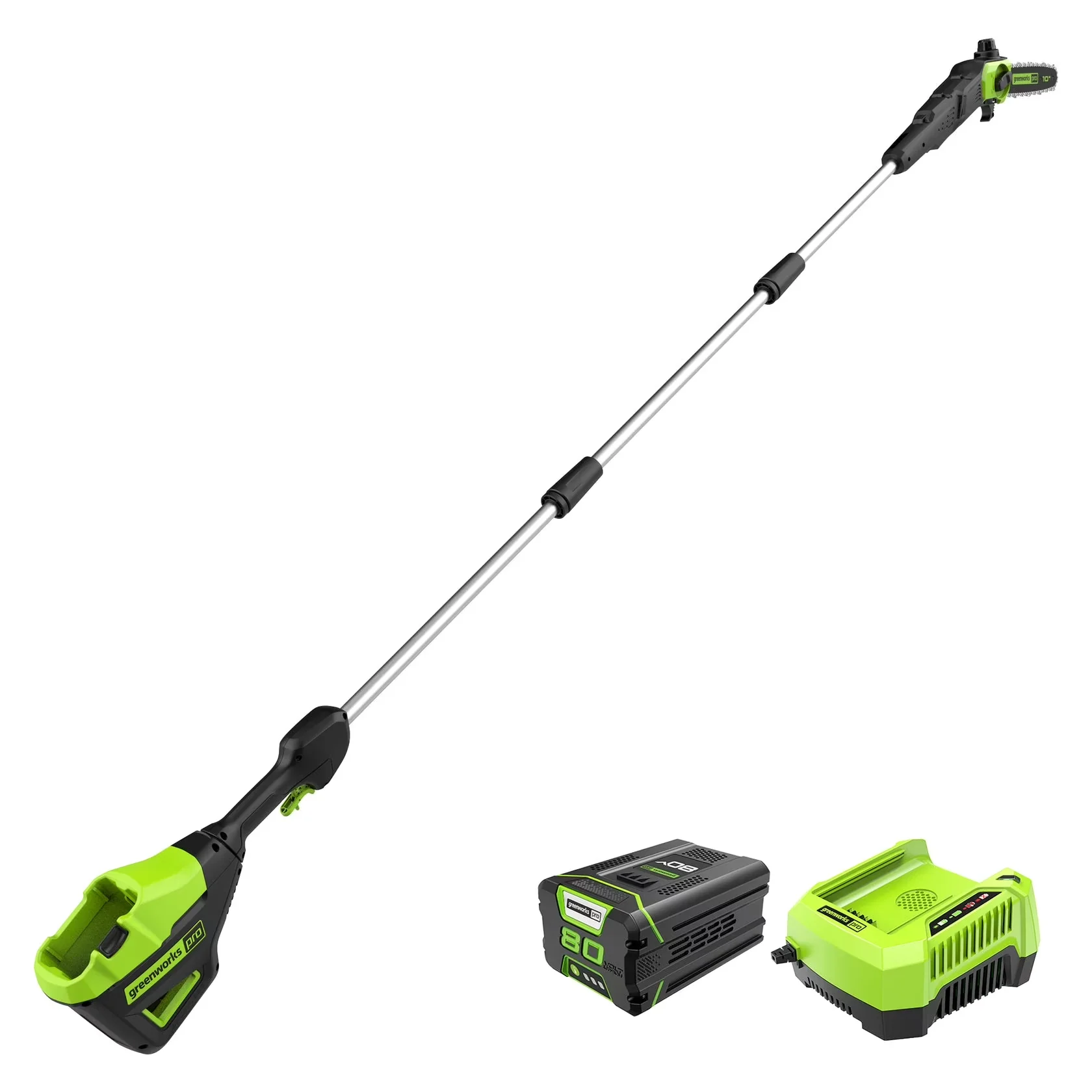 Professional Pole Saw with Battery, 80V, Automatic Chain Oiler - Multicolor Model 350D9E