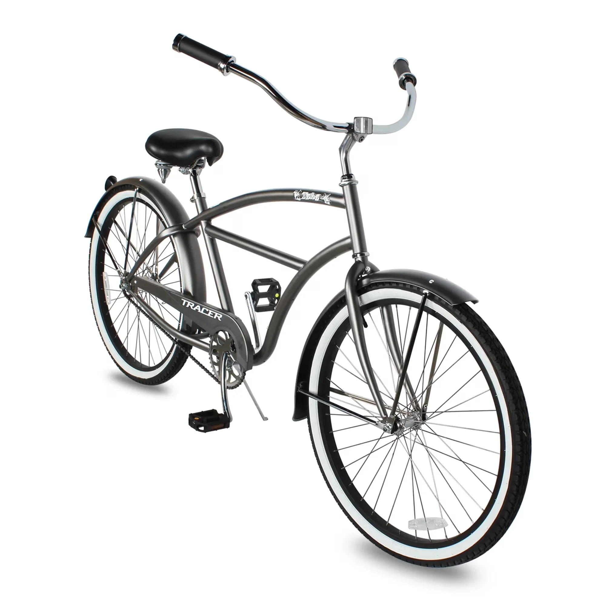 Cruiser Bike Sleek with Matte Grey - Gray 26 Inch - Premium Collection Model D01F40
