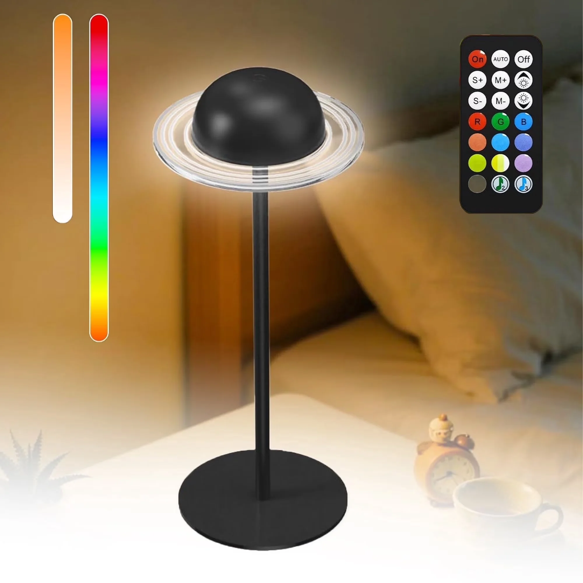 Essential Desk Lamp with LED, Battery, Cordless Table - Black Iron - Residential Grade Model 5EC26D