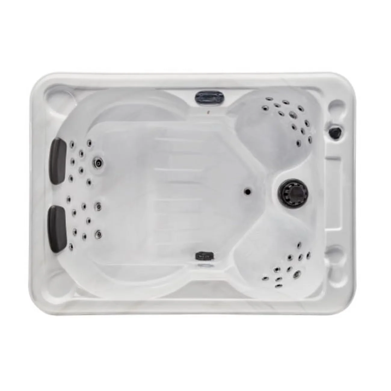 Compact Hot Tub with Insulated, 39 Powerful Jets, 2 Cushioned Neck Pillows - Gray Model 222458