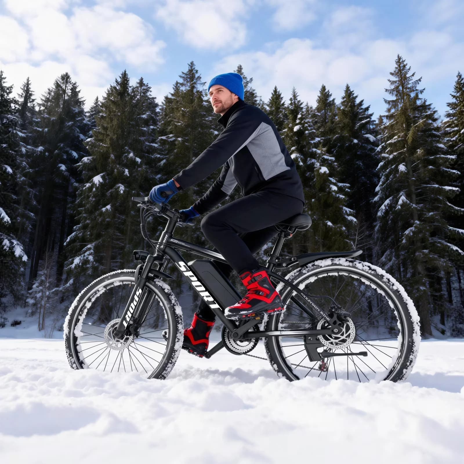 Modern Electric Bike with Battery, 1200W, 48V - Black - Quality Construction Model 0F9B0F