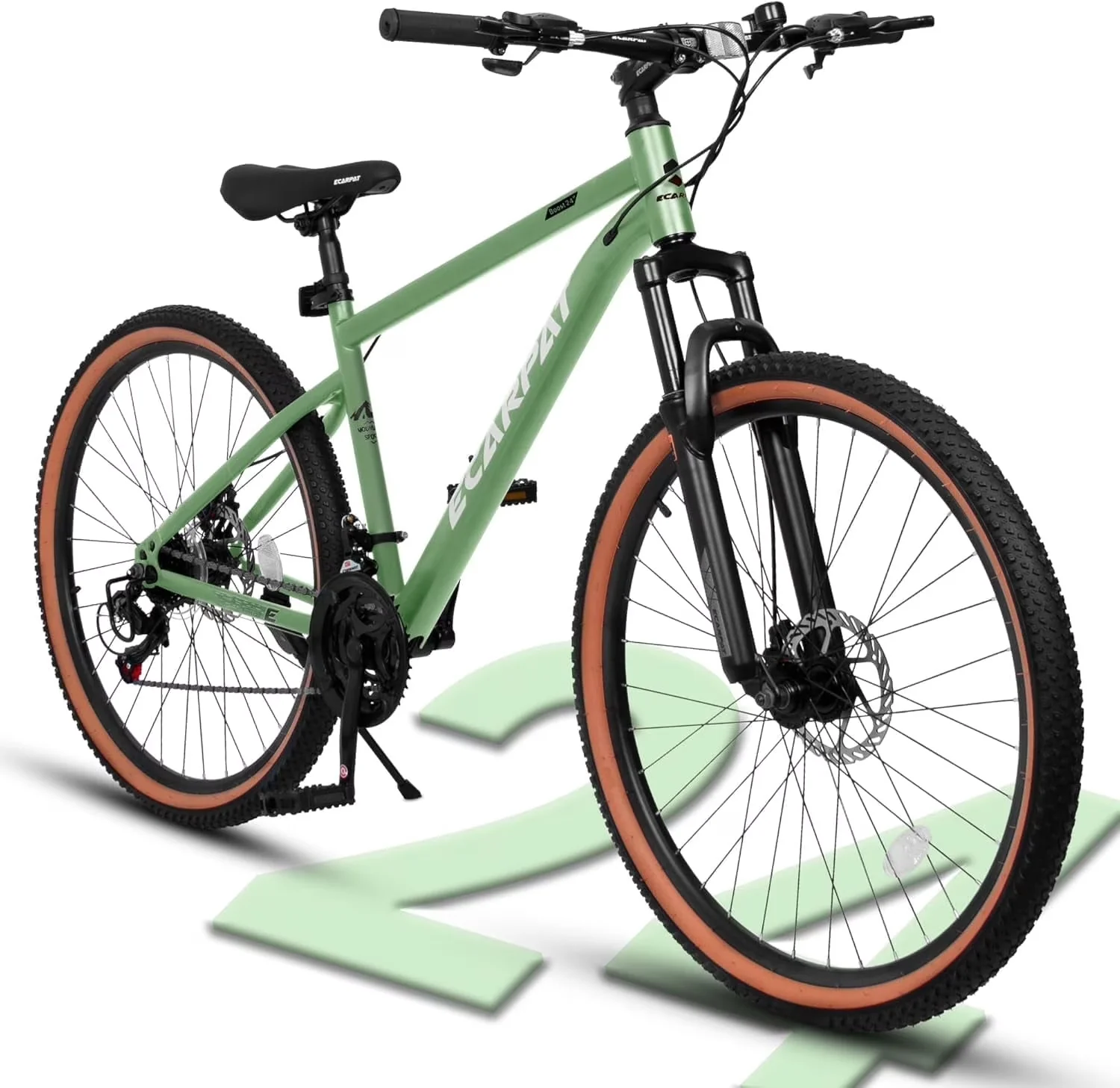 Professional Mountain Bike with Adjustable Height, 24 Inch - Green 21 - Premium Collection Model EF1897