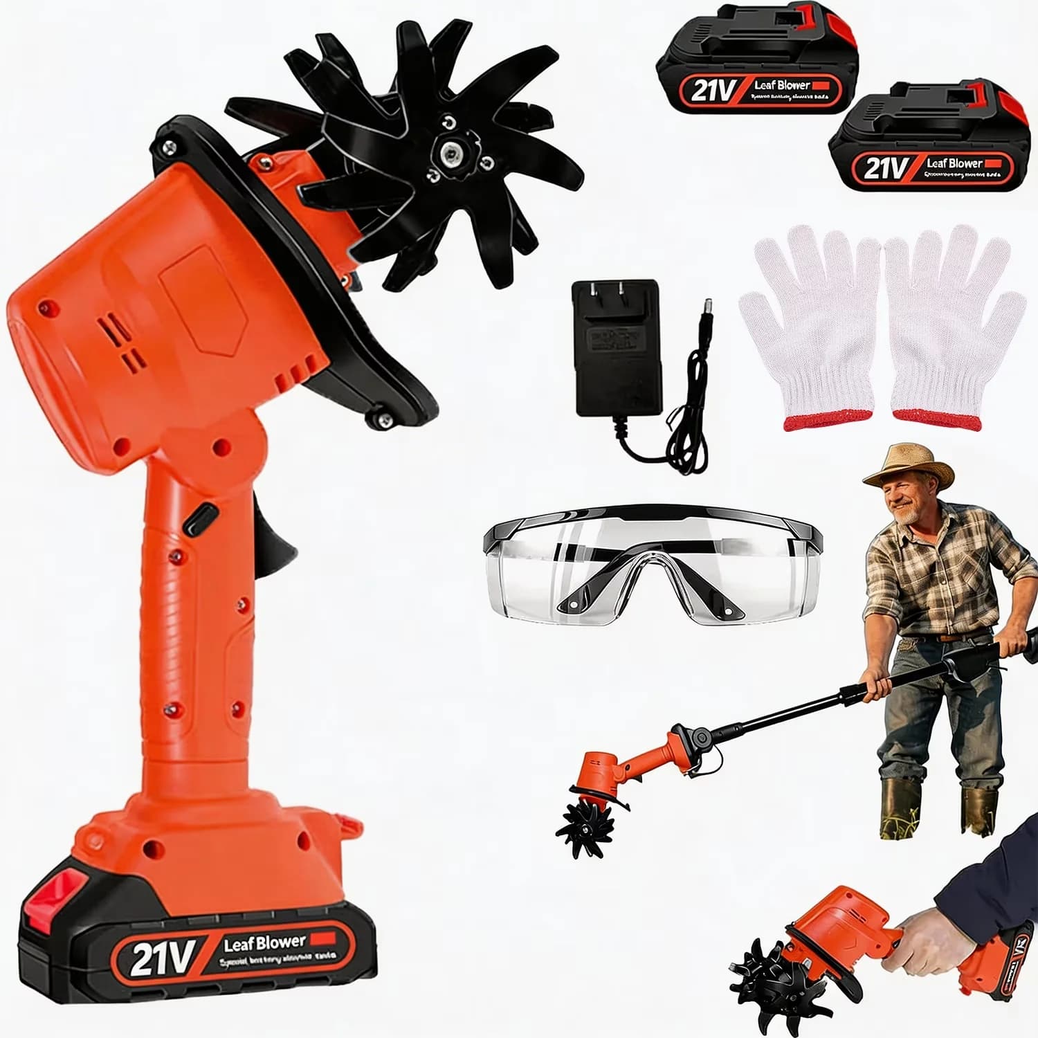 Trillers Cultivator Modern with Battery, Cordless Tiller, Electric Garden Tiller - Model F4D38F