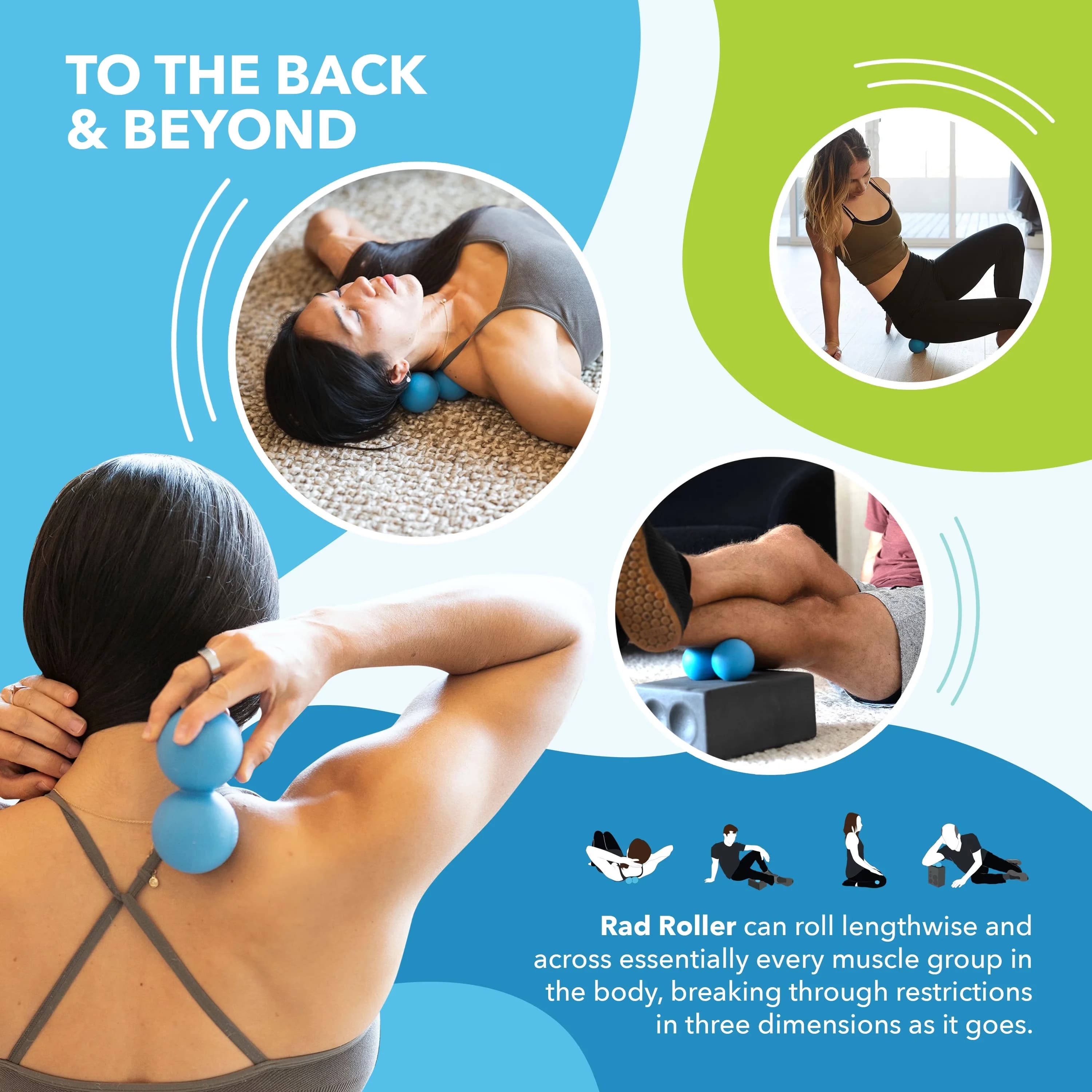 Home Gym Accessory Essential with Portable, Handheld, Medium Massage Peanut - Silicone Blue Model 2C74D8