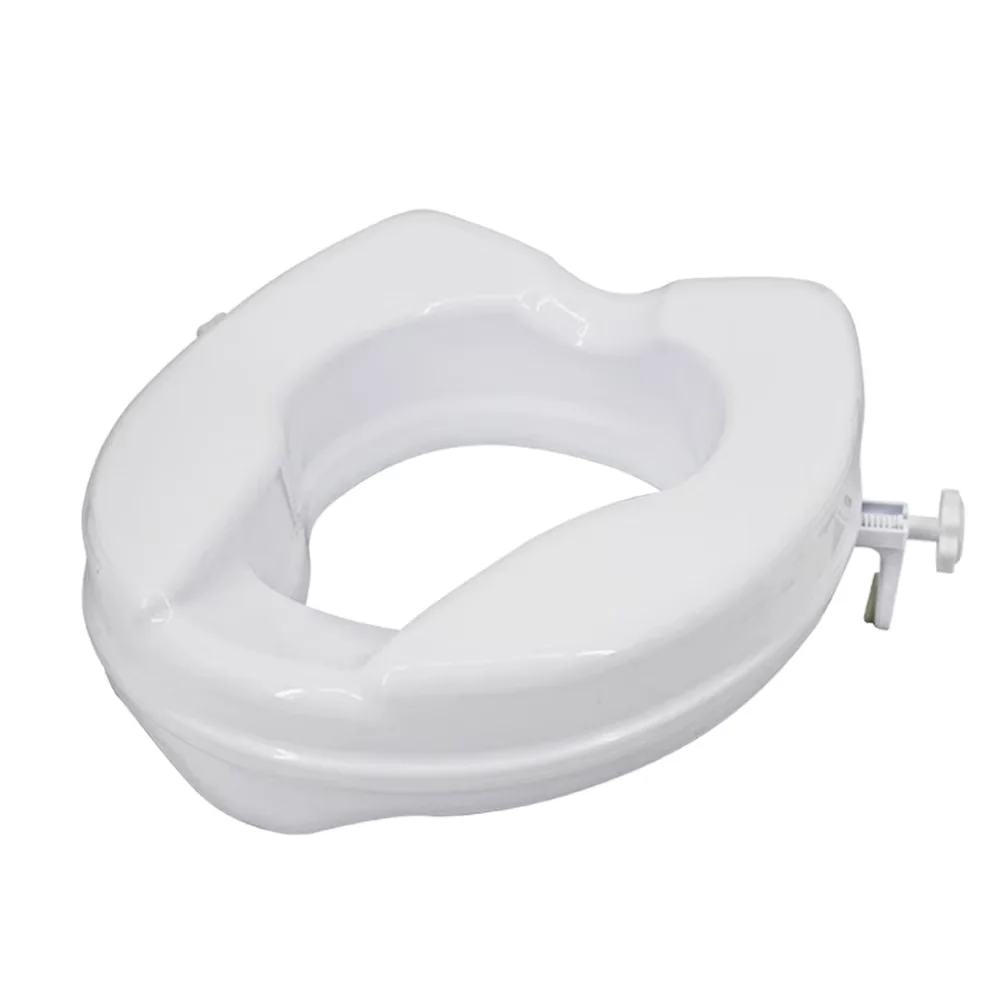 Versatile Toilet Seats And Lid with Adjustable, Tightening Clamps Raised - Polypropylene White Model 5FDC44