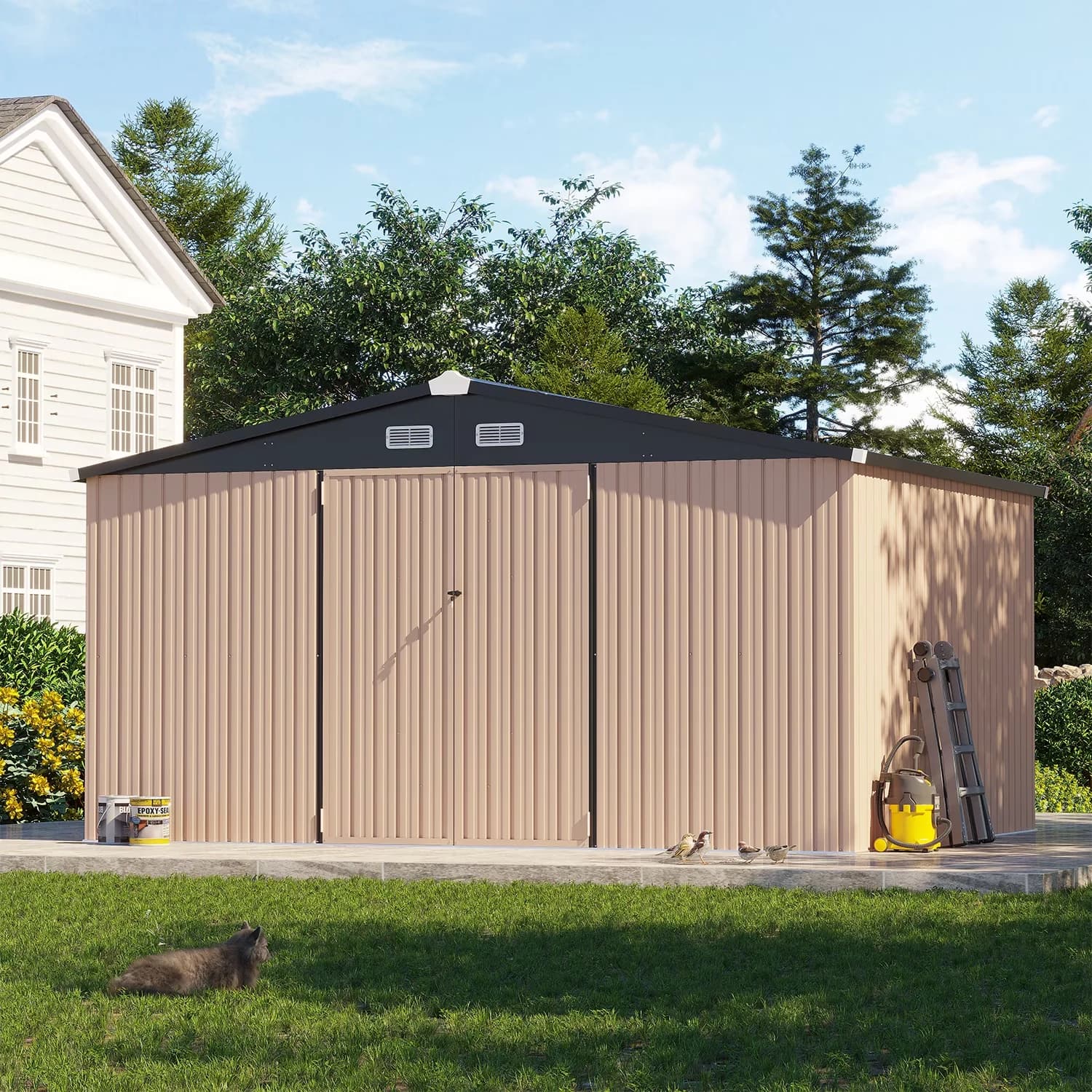 Reliable Shed with Water-Resistant, Mold Resistant, Rust Resistant - Brown Stainless Steel Model 6CAC92