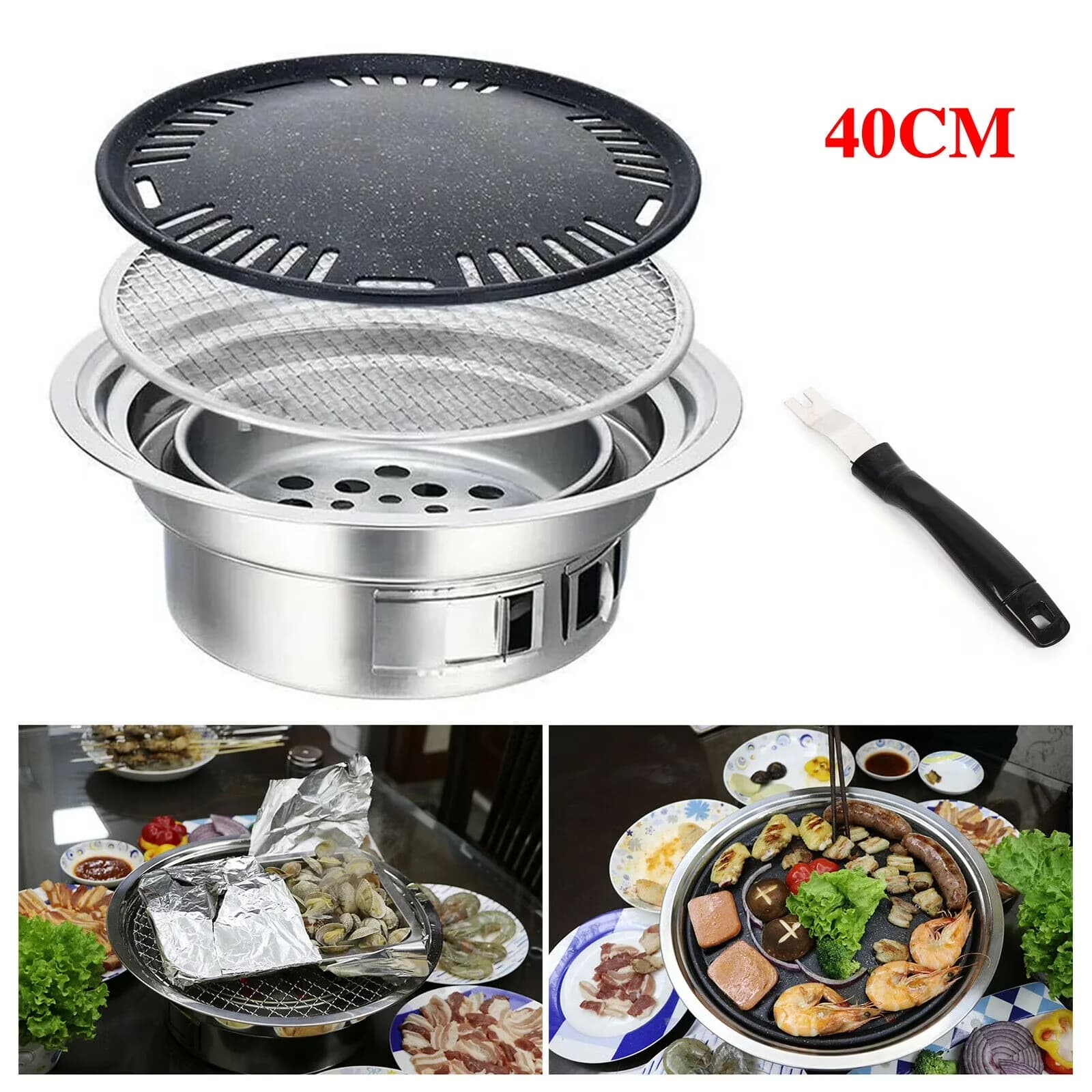 Professional Flat Top Grill with Portable, Portable Table - Multicolors Stainless Steel Model 8E3695
