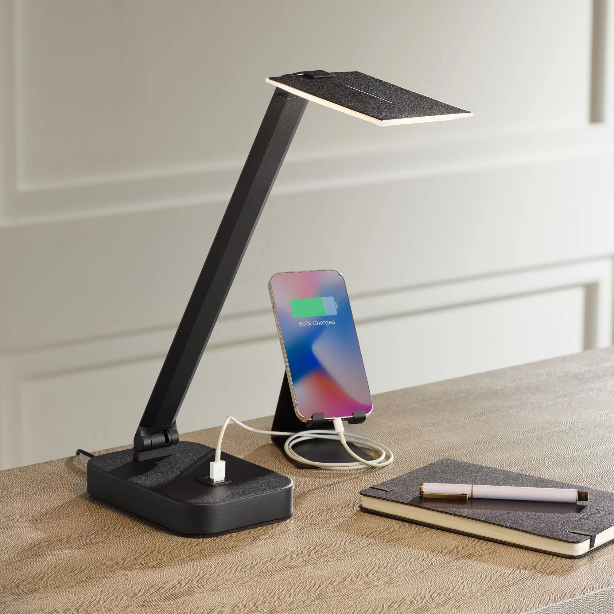 Classic Desk Lamp with LED, Dimmable - Metal Black Rayven - Rustic Charm Model 84D0CF