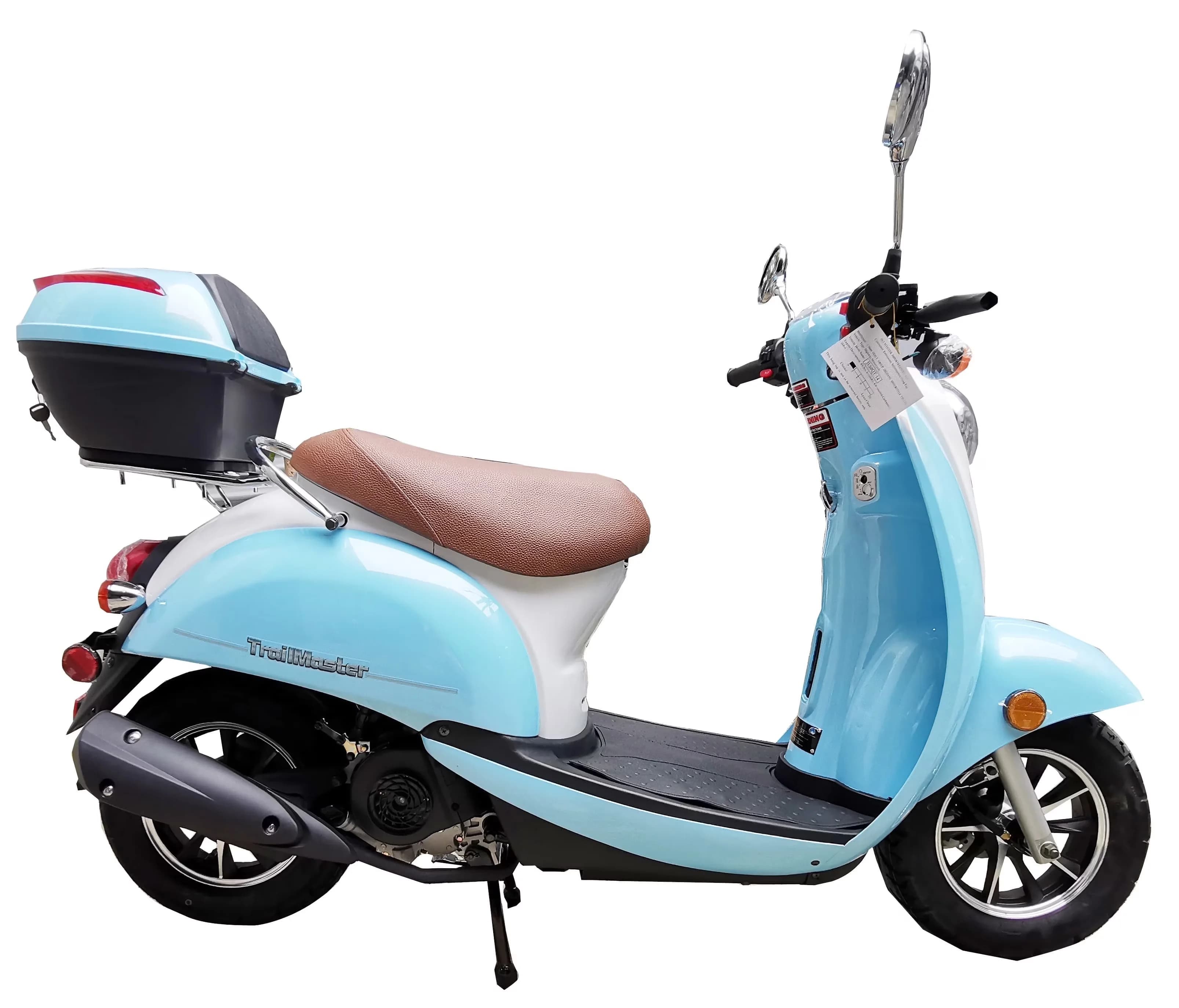Scooter Professional with Headlights, Max Speed 30 MPH, 49cc 4-Stroke Engine - Blue Model D5E4D2
