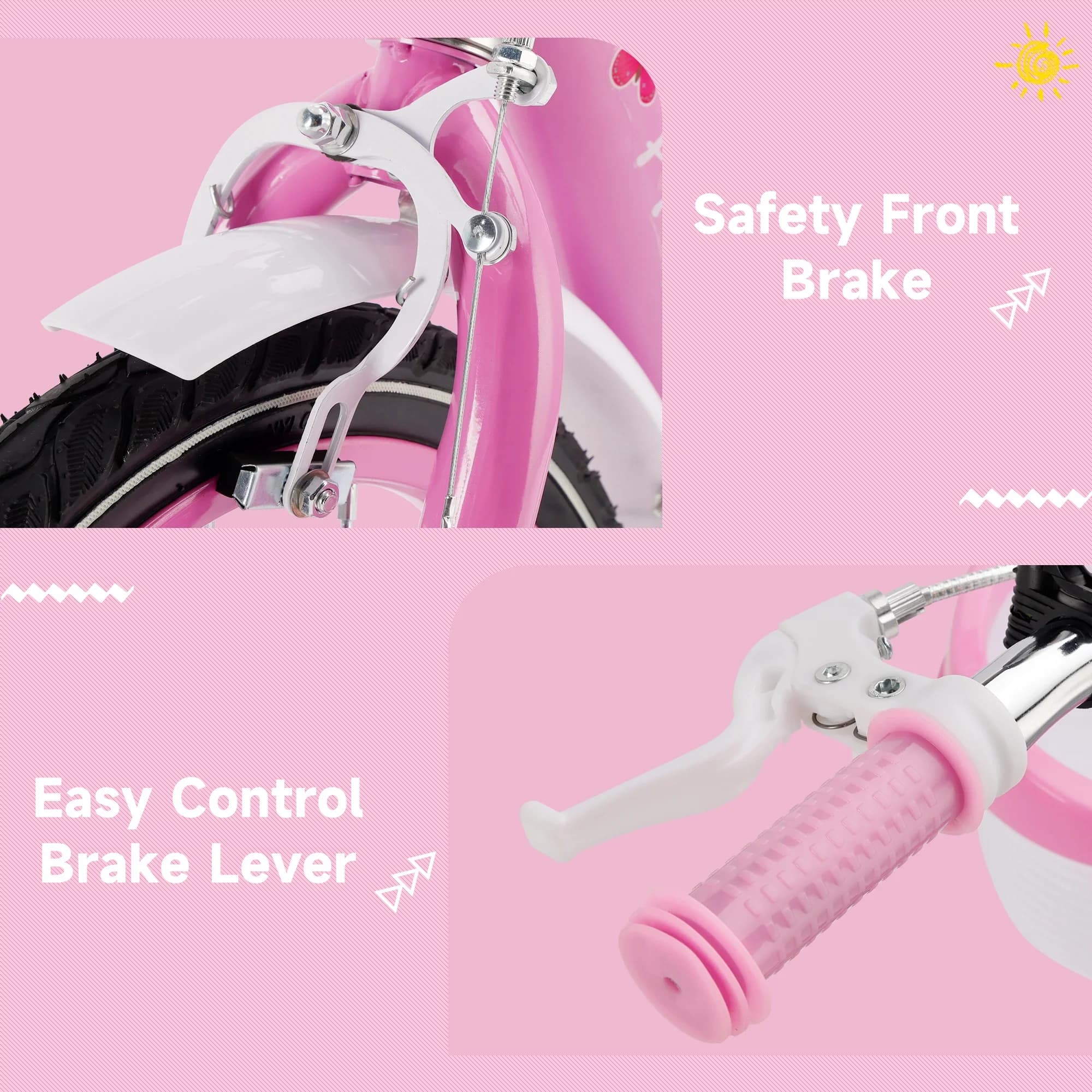Compact Kids Bike with Adjustable Seat Height, Adjustable Seat, Lightweight - Pink Model 2403AE