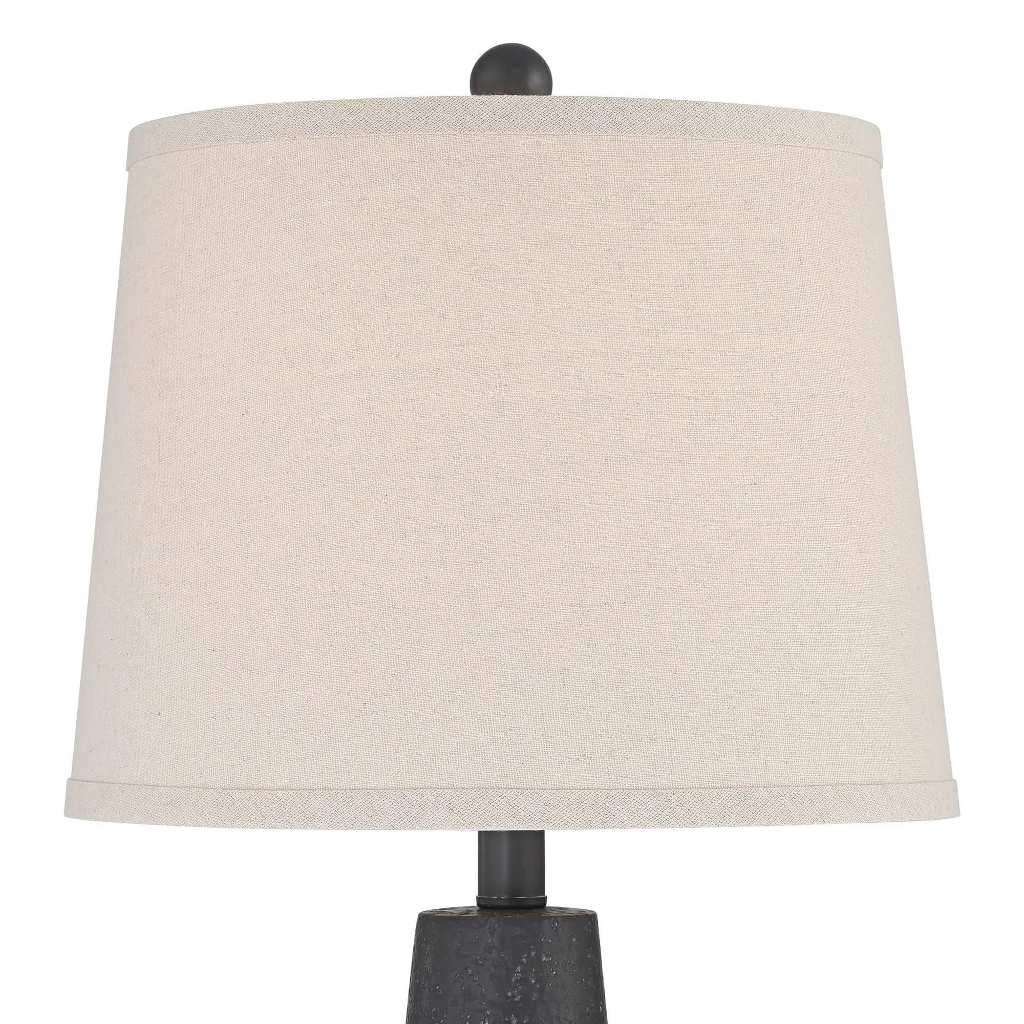 Lamp Set Stylish with Incandescent, Contemporary - Black Cast Resin 1/2 Model 9E56B2