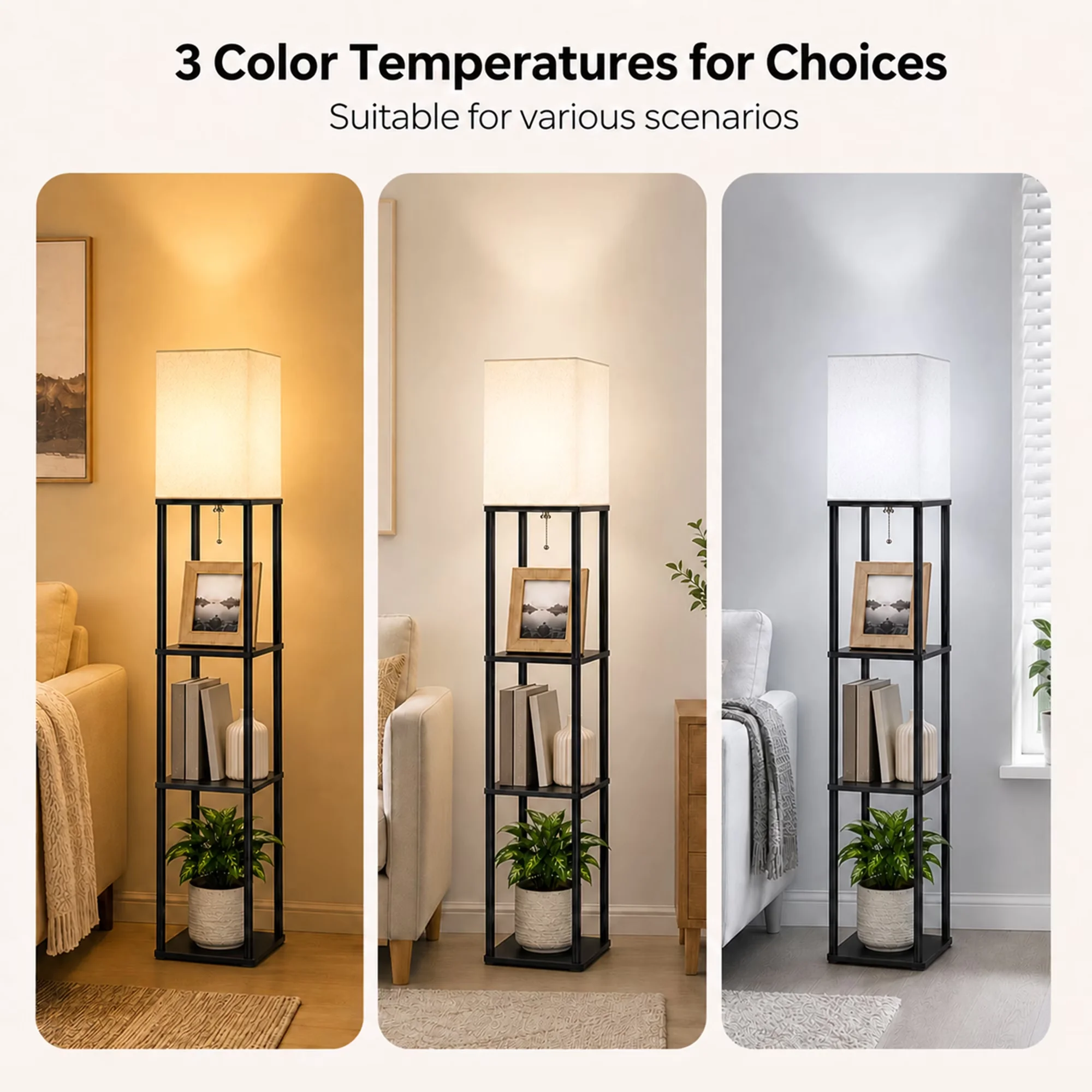 Lamp Quality with LED, 9W, Modern - Black, White Metal for Living Room, Bedroom Model 899336