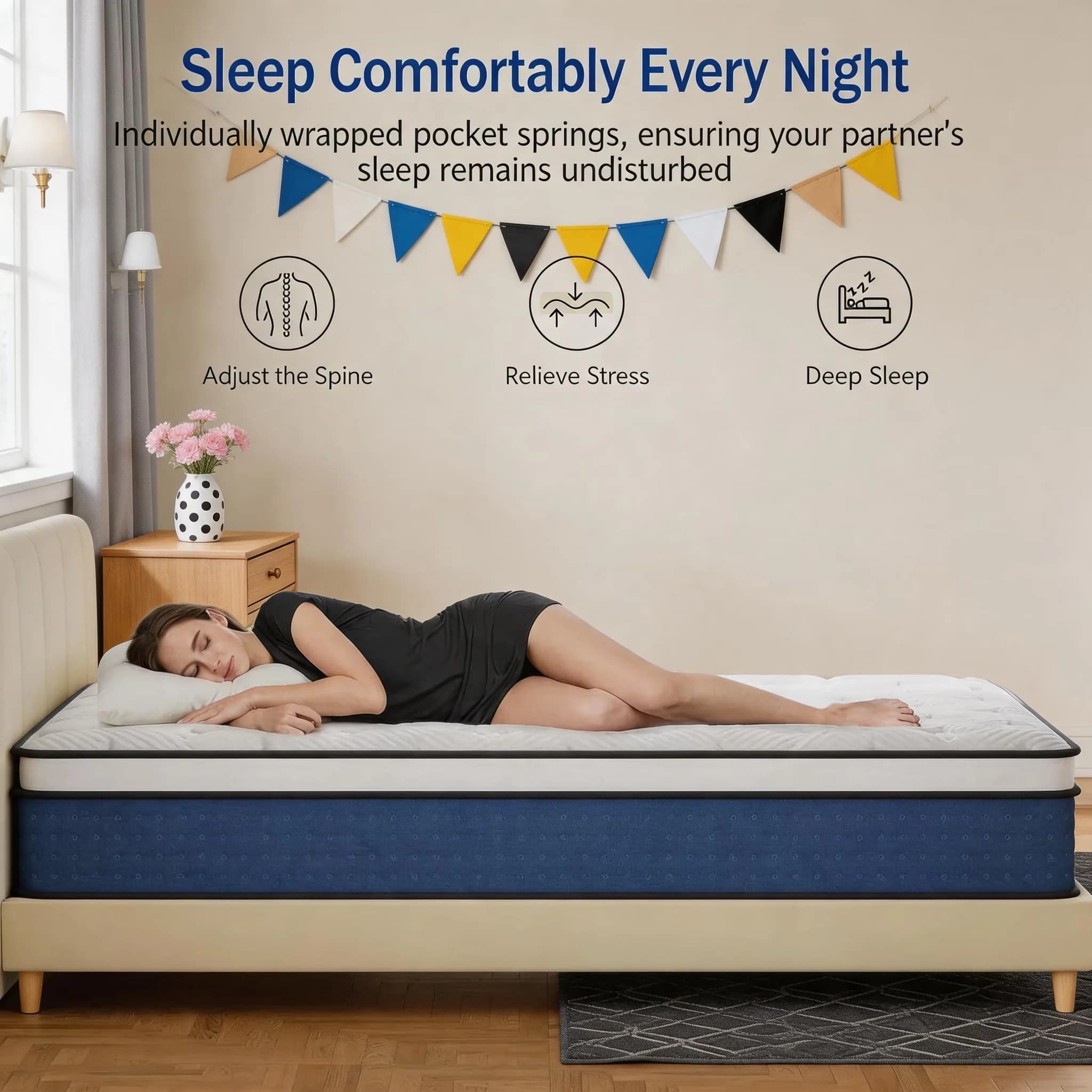 Reliable Mattresses Accessory with Low Motion Transfer, Cooling Technology, Breathable Construction - Blue Cooling Gel Memory Foam,... Model A1CA92