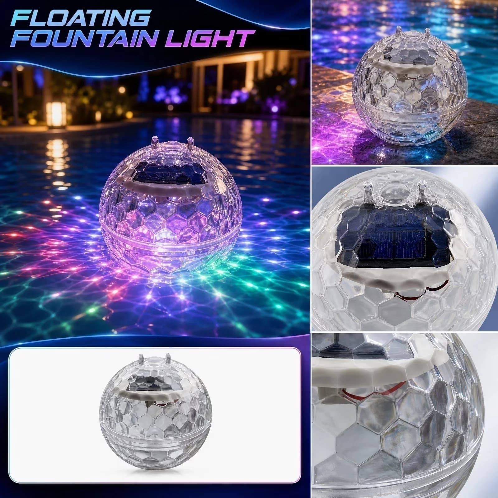 Reliable Ceiling Lights Fixture with LED, Diameter Floating Fountain Light, Outdoor Solar Water Fountains & - Plastic Clear Model 6E08FA