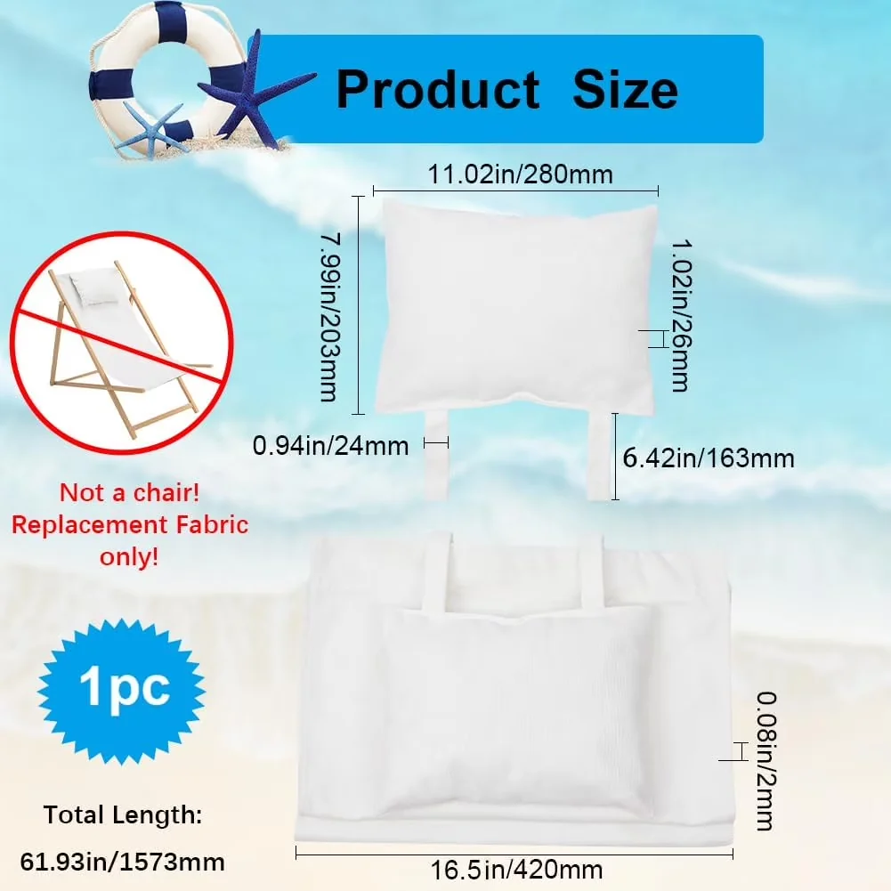 Reliable Beach Chair with Folding, Water-Resistant, 44x16 Sling Canvas Cloth - Beige Model B71854