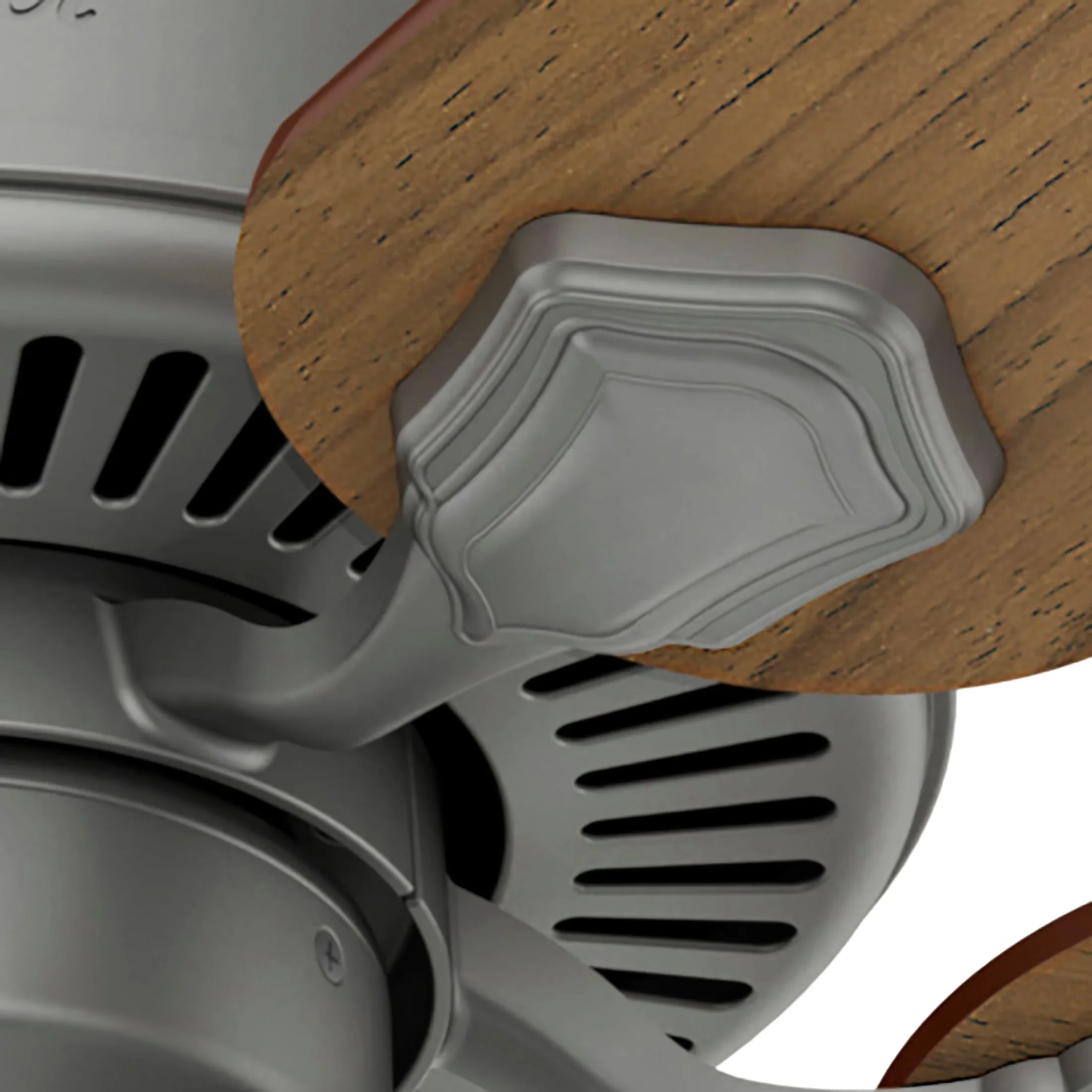 Reliable Ceiling Fan with LED, Transitional, Reversible Blades - Silver Glass for Living Room, Bedroom Model F493B3