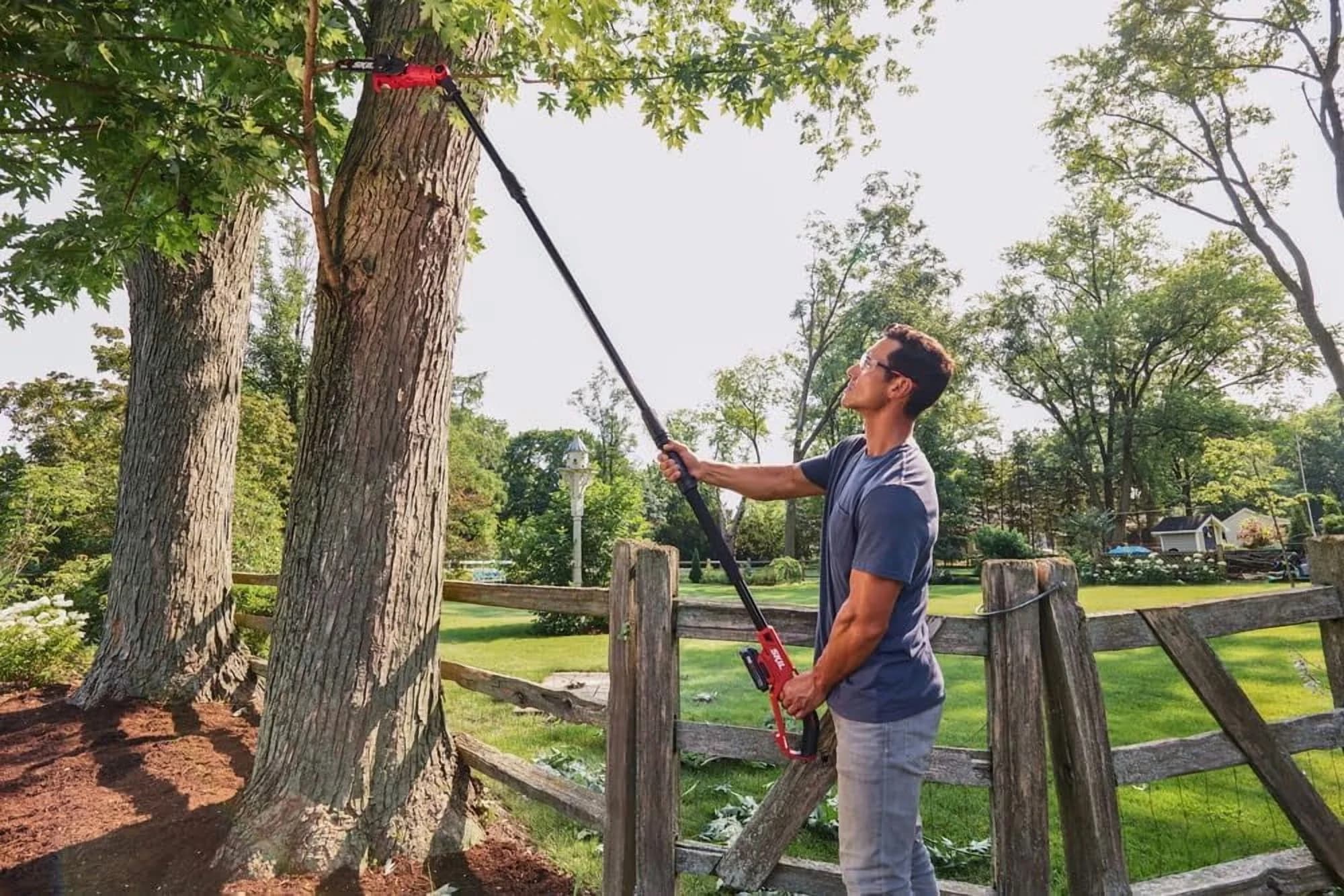 Reliable Pole Saw with Battery, 20V, Tool-Less Chain Tensioning - Professional Series Model B1635E