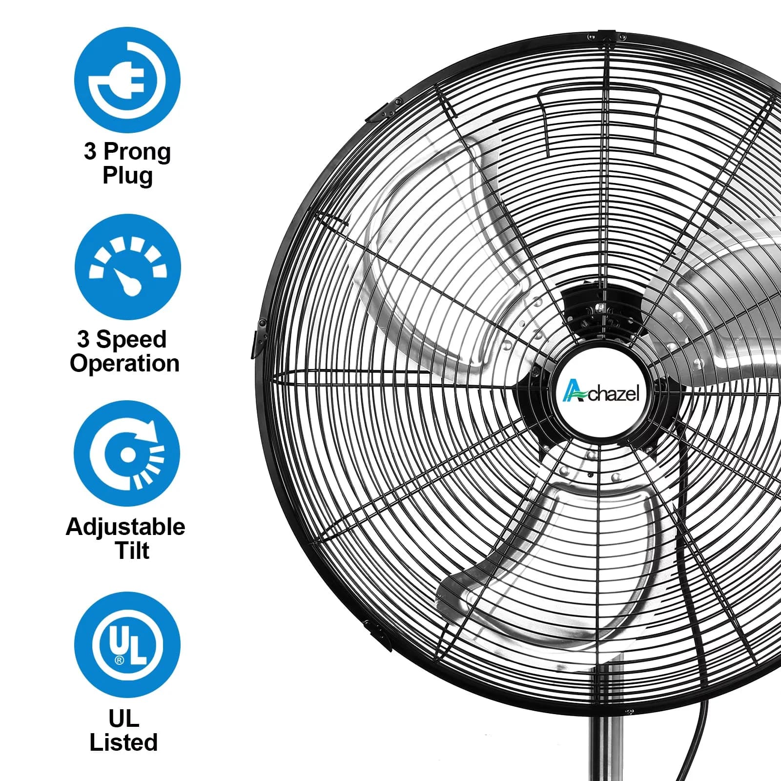 Quality Fans In Cooling with Adjustable Height, Oscillating - Black for Garage, Commercial Model DD0D0C