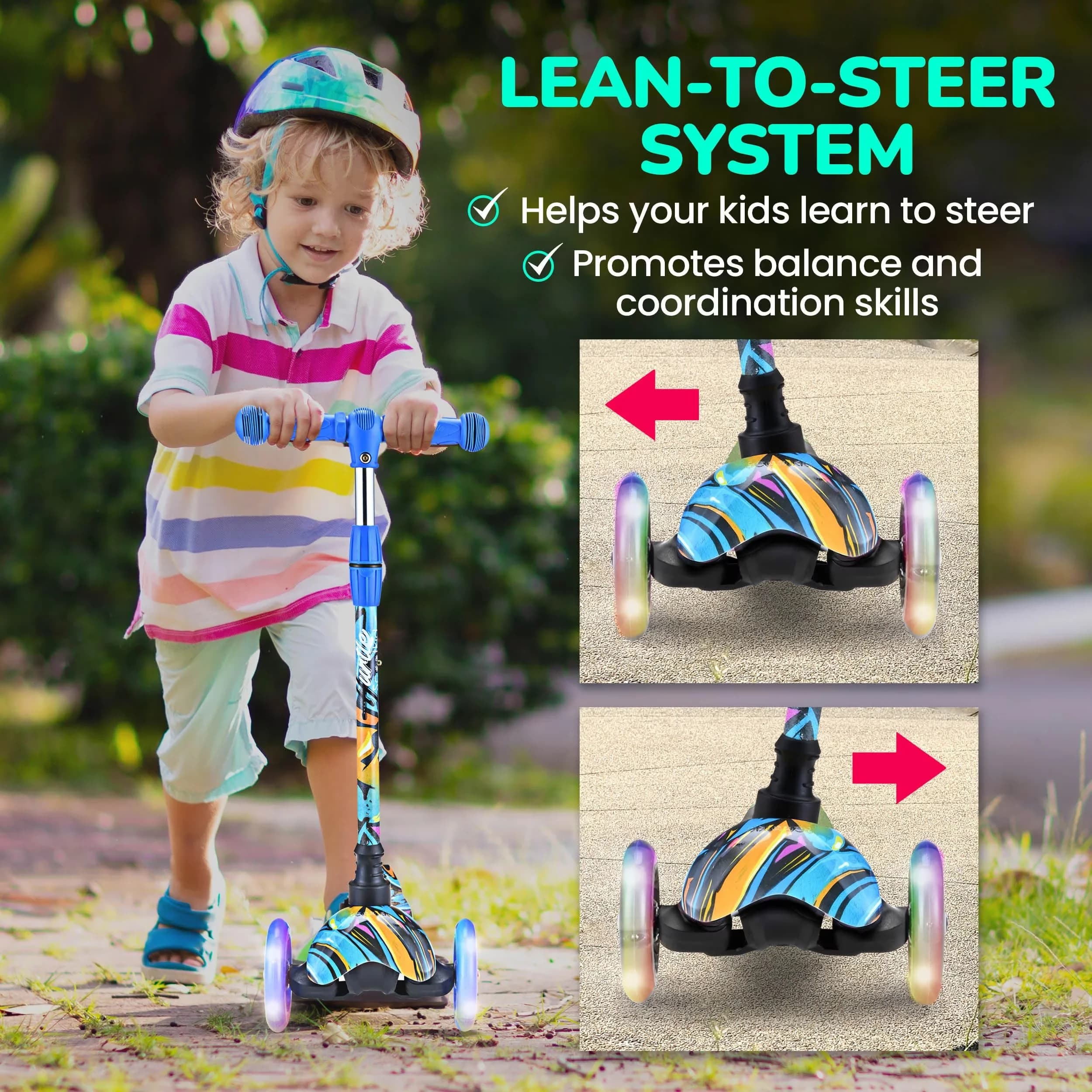 Innovative Scooter with LED, Lightweight, Mini Kickboard - Aluminum 25-28 Model A95364