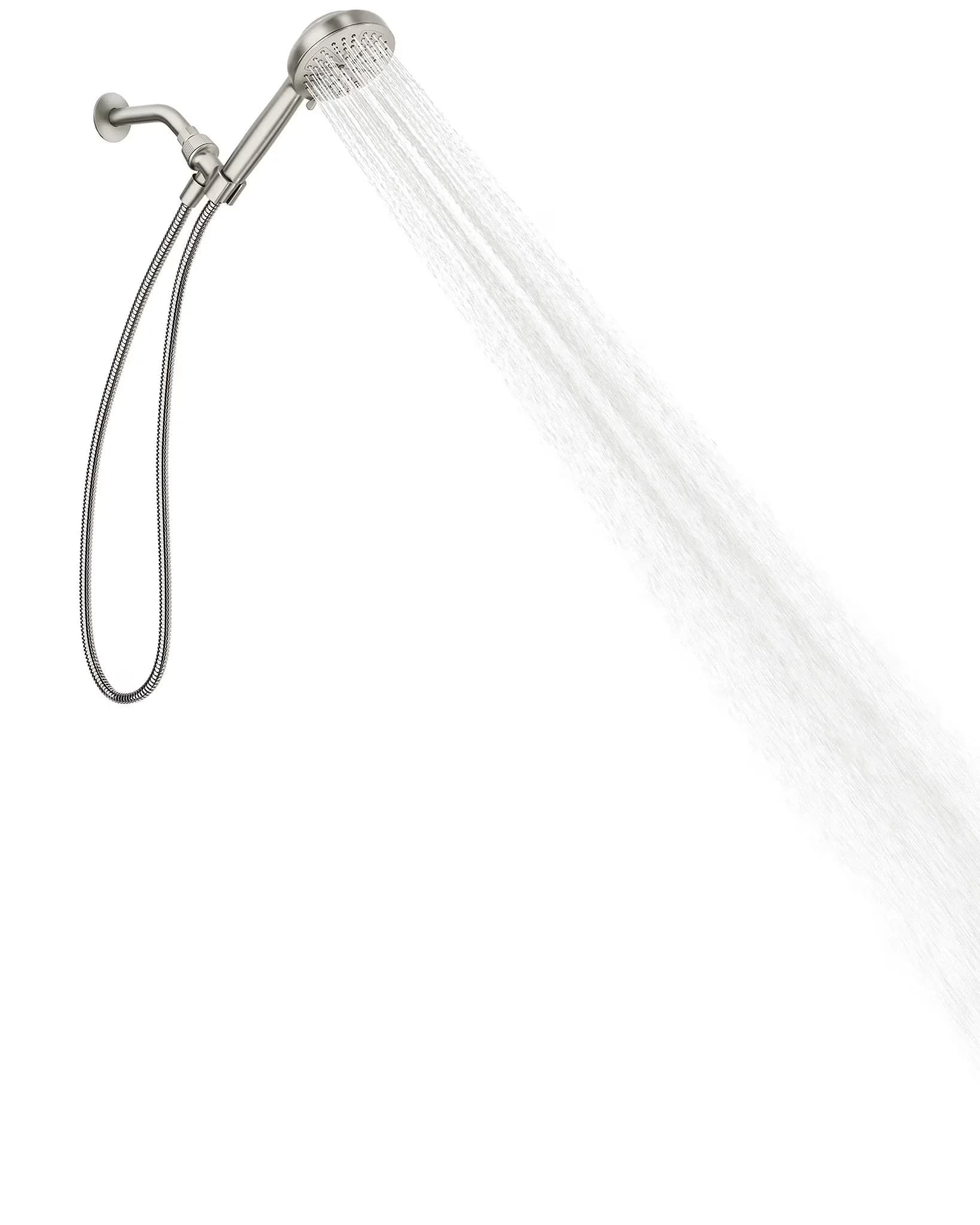 Innovative Shower Head with Handheld, Easy To Install, Kink Free Hose - Plastic, Metal Silver Model 4D8391