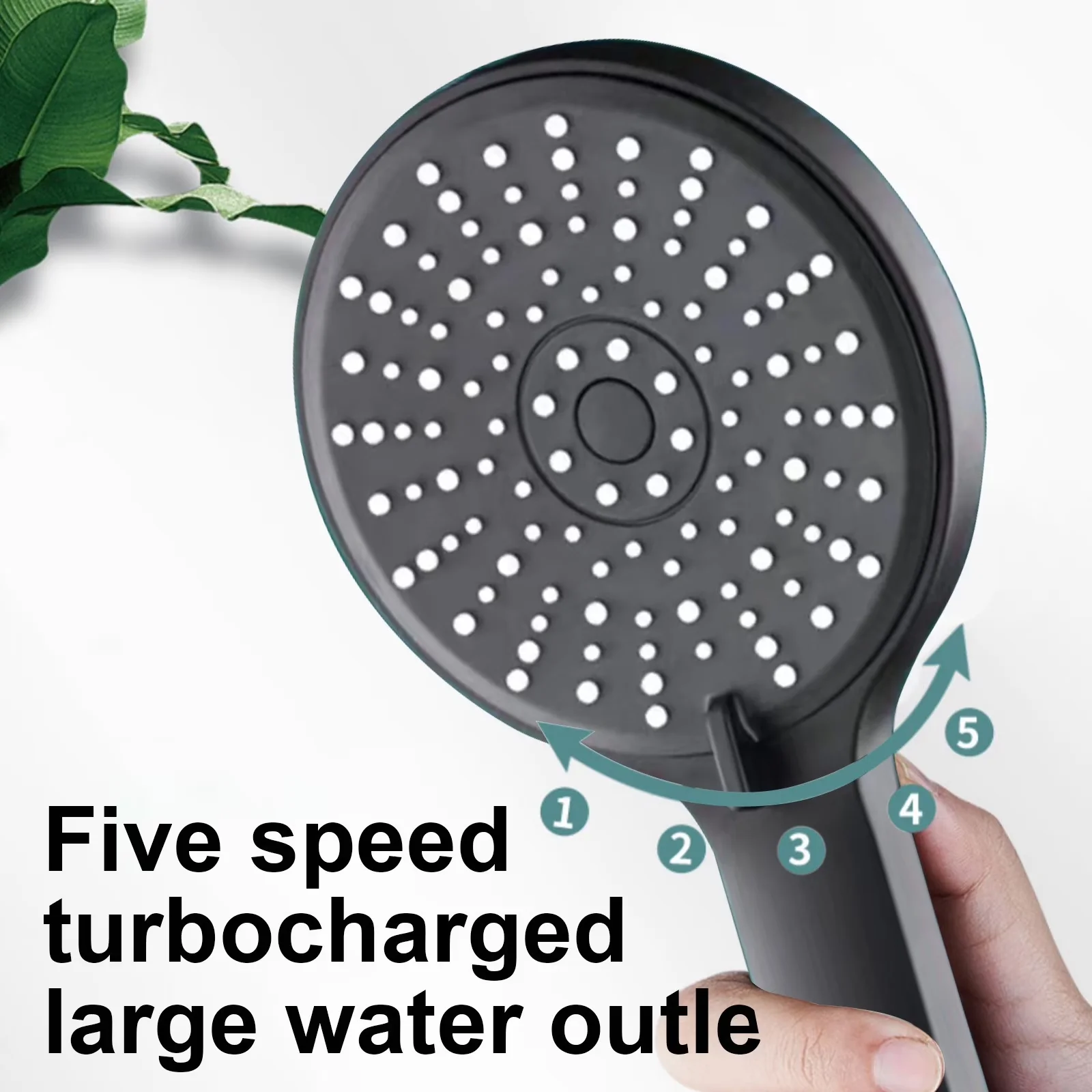 Reliable Shower Head with 360 Degree Rotation, Adjustable - Plastic Black Model 6D102B
