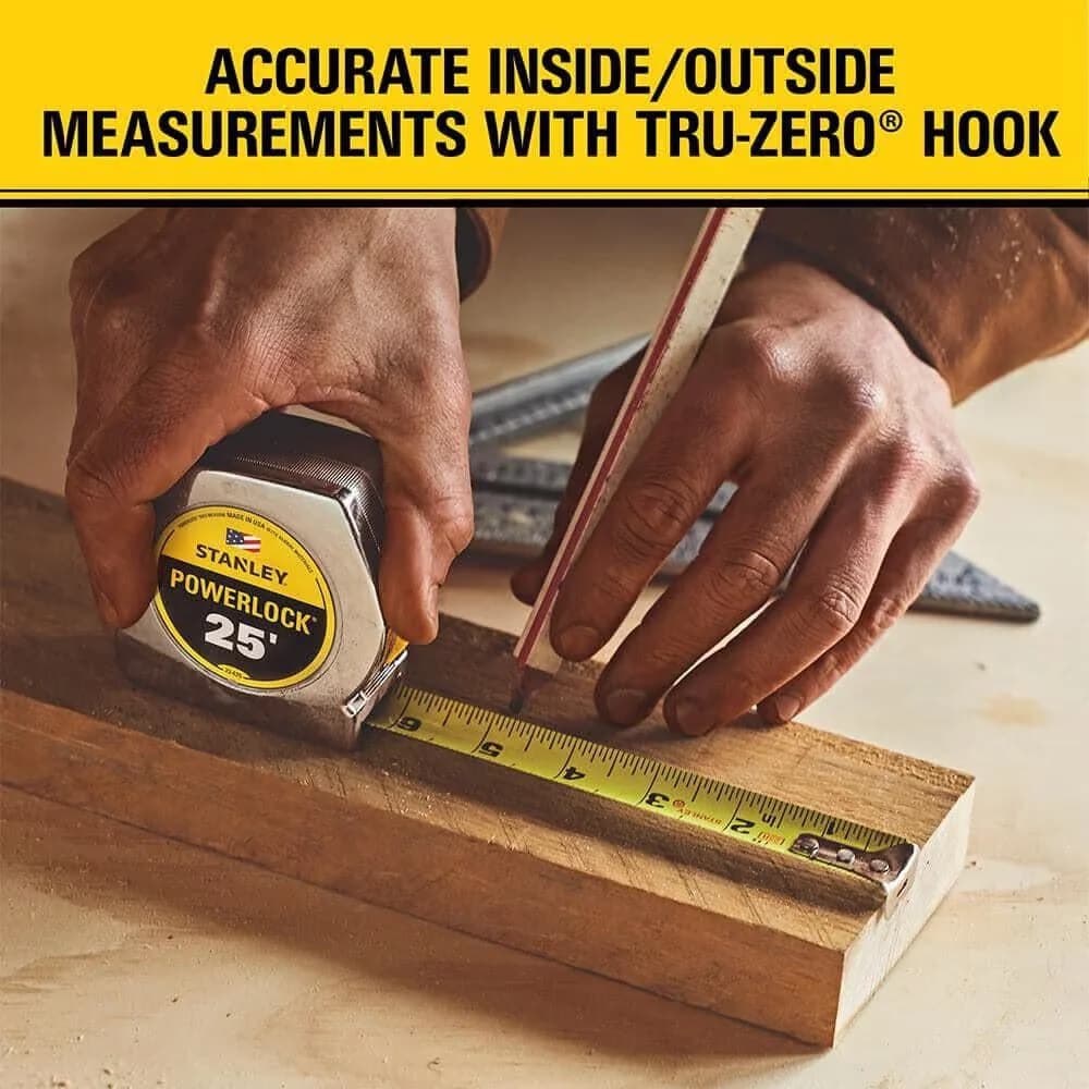 Premium Measuring Layout with Easy To Use, 35ft Chrome Tape Measure | 33-835 - Plastic, Steel Silver Model B88C87