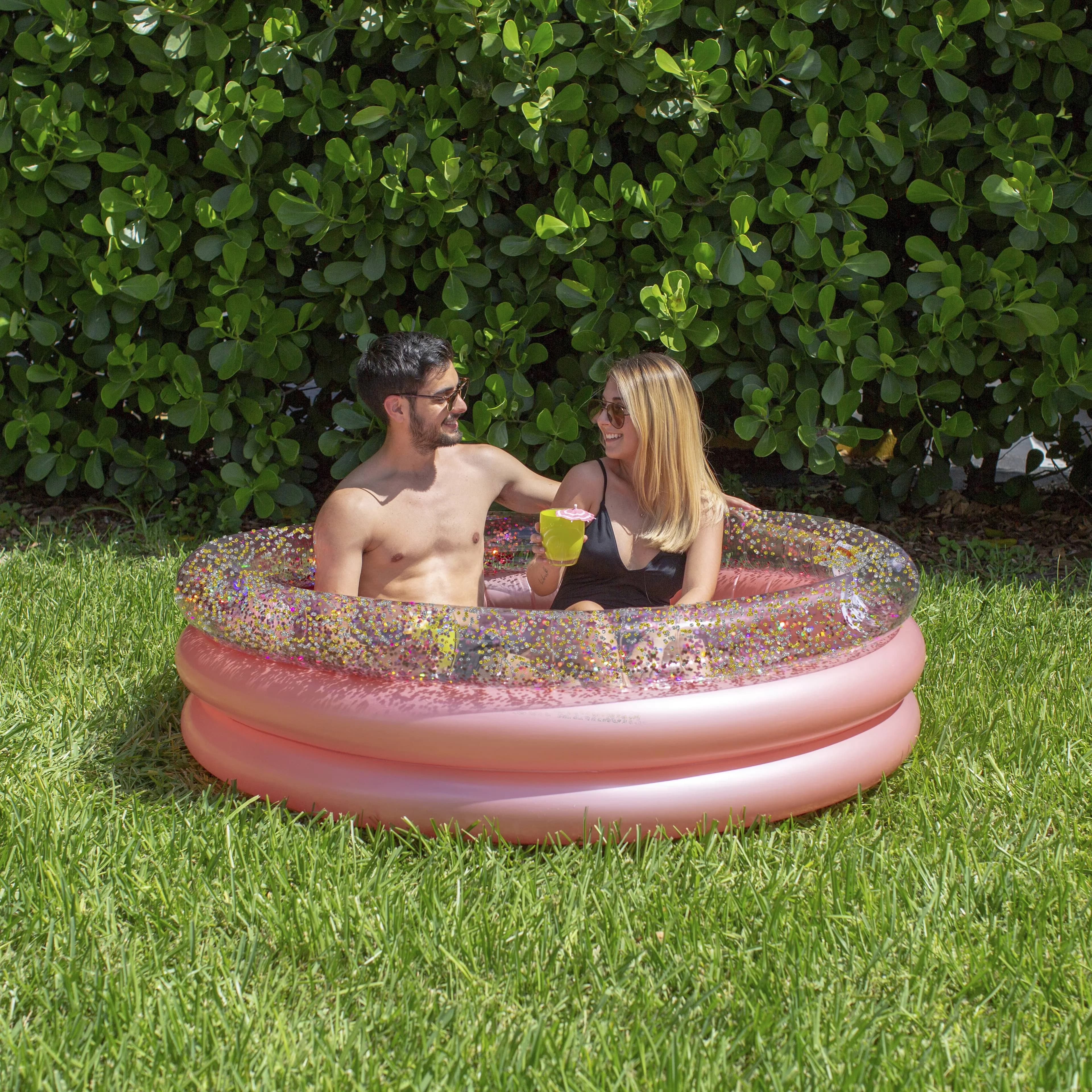 Sleek Inflatable Pool with 6mm Rose Gold glitter, Ages 6 and up - Rose Gold Model 0F2CCC