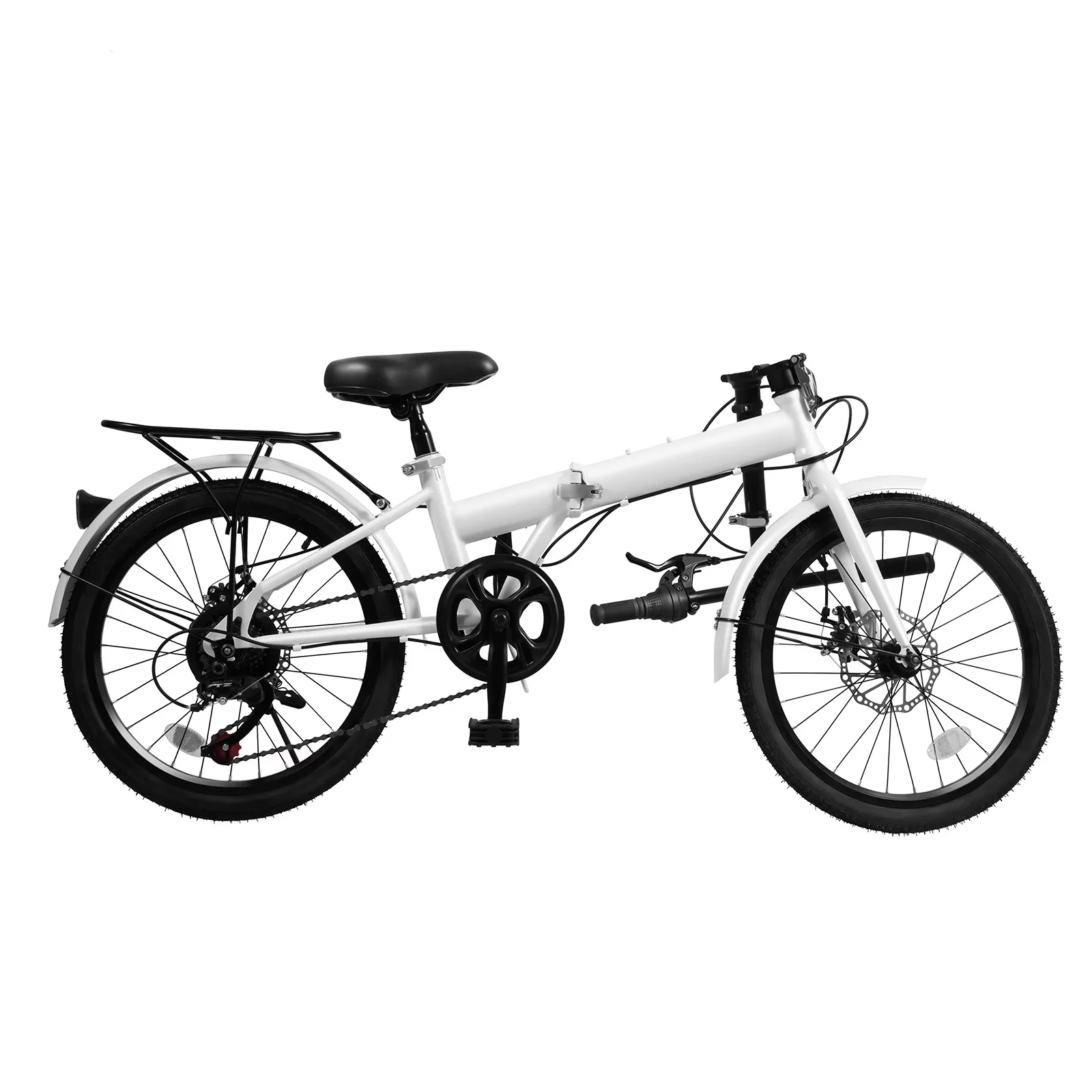 Road Bike Versatile with Foldable, Adjustable Seat, Portable Folding Bicycle - Black Model B4A18A