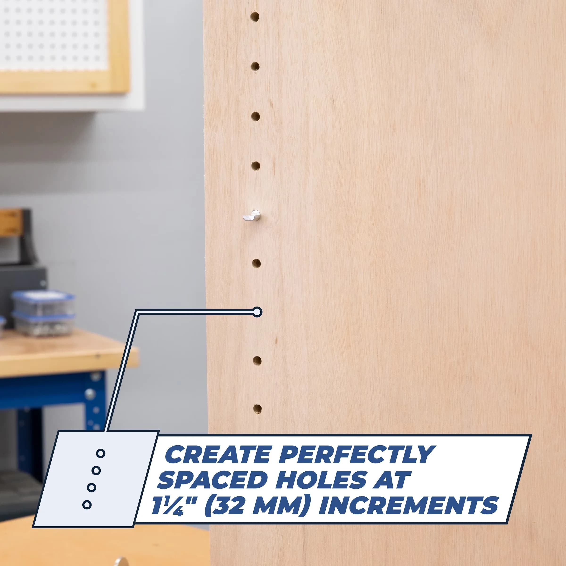 Innovative Toolstorage with Easy Installation, Shelf Pin Jig 5mm - Multicolor Hardened-Steel Model 8BC336