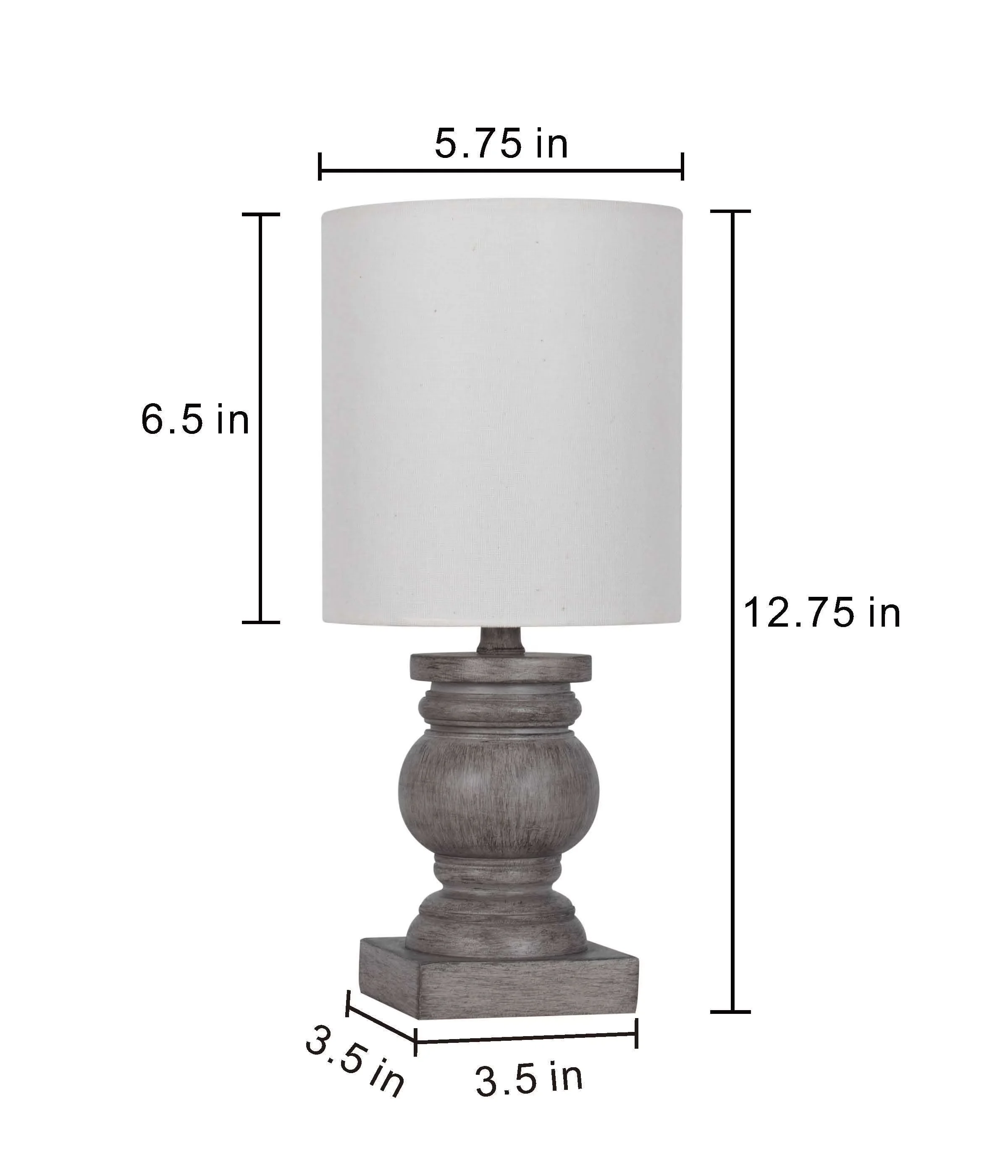 Quality Table Lamp with LED, Farmhouse, 12.75" Polyresin - Resin Brown Model 14EED1