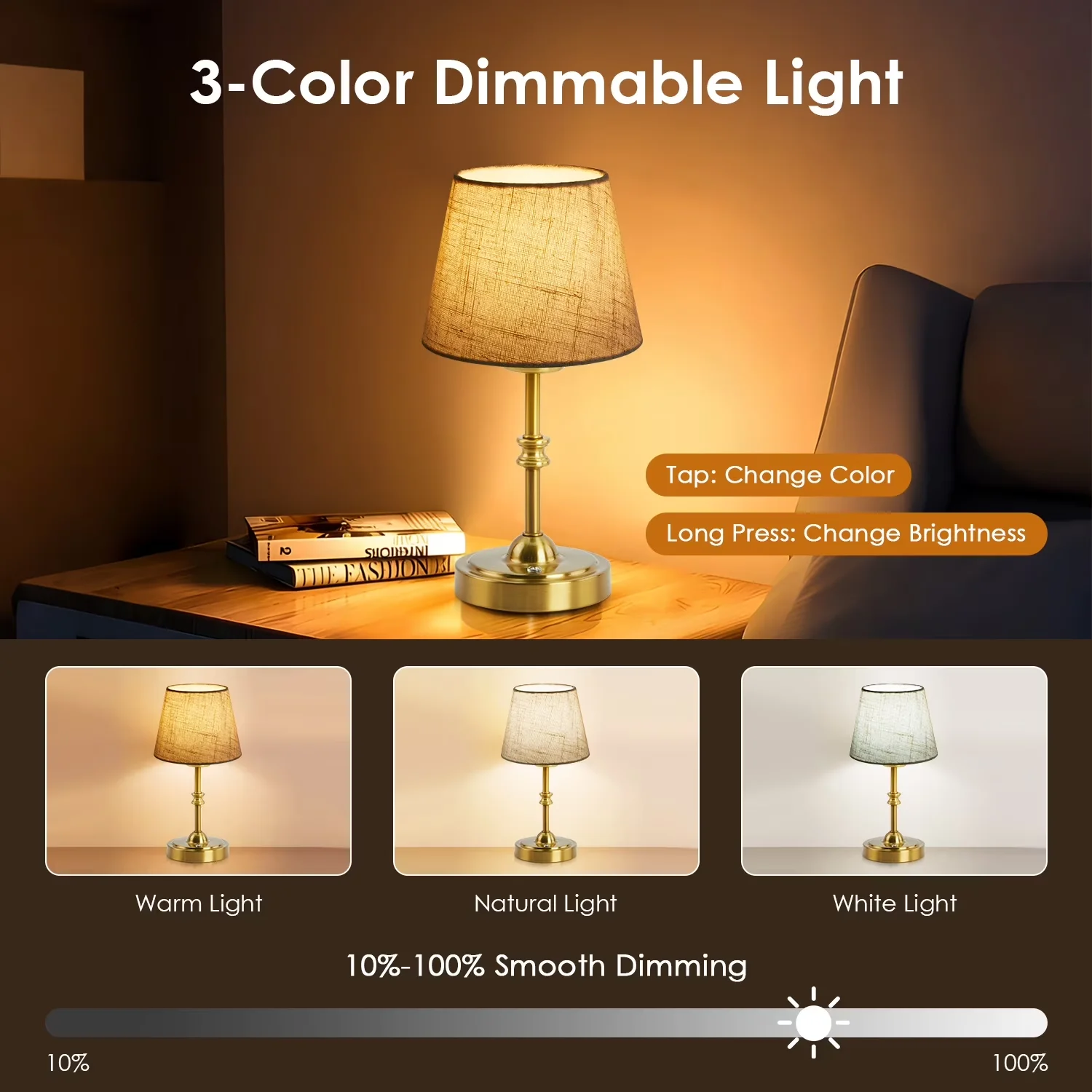 Lamp Quality with LED, Battery, Standard Lamps - Gold Stainless Steel for Living Room, Bedroom Model 39AAC5