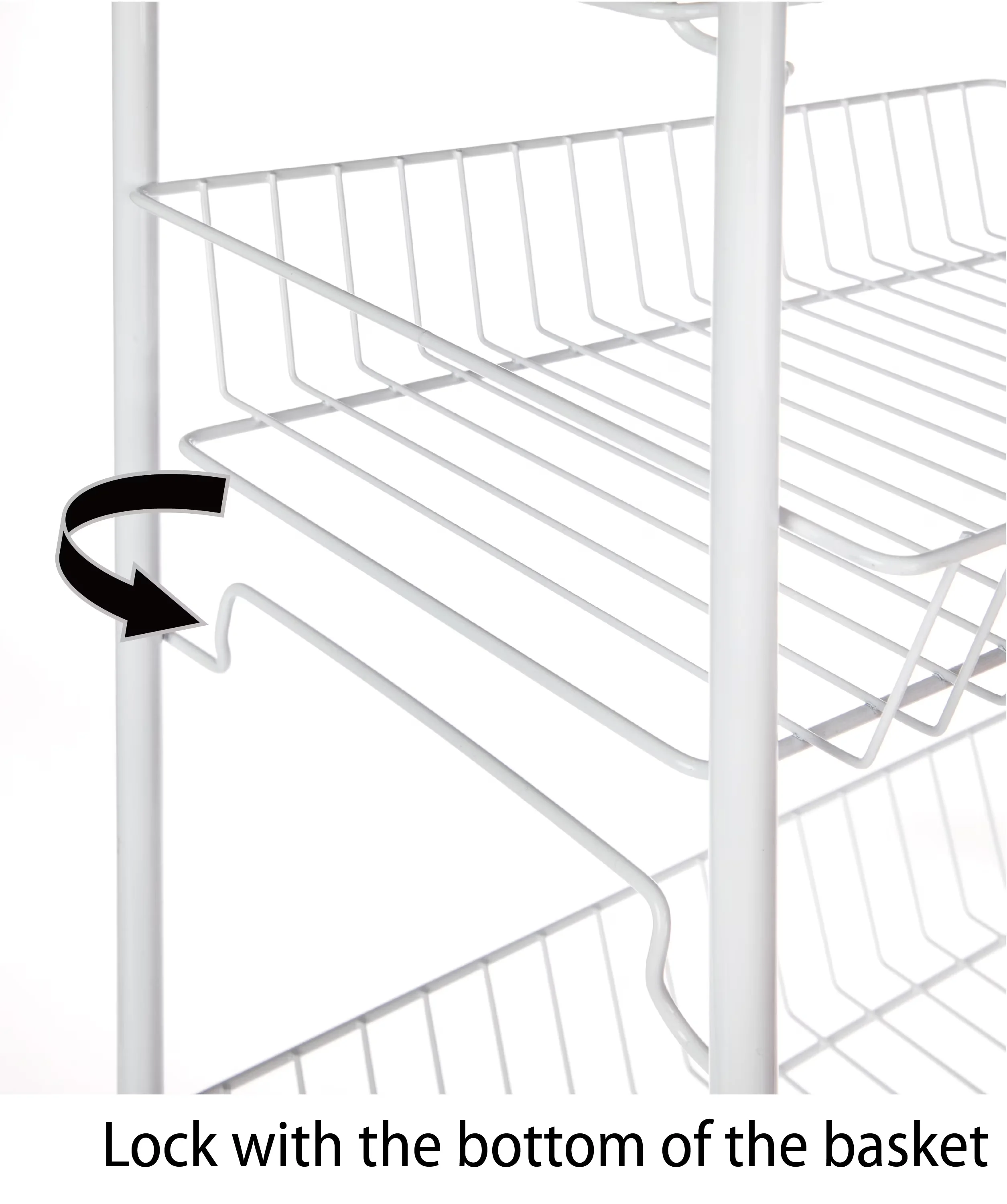 Garage Storage Supply Classic with Portable, Rolling, 4 Tier Wire Organization Cart - White Steel Model 6C7198