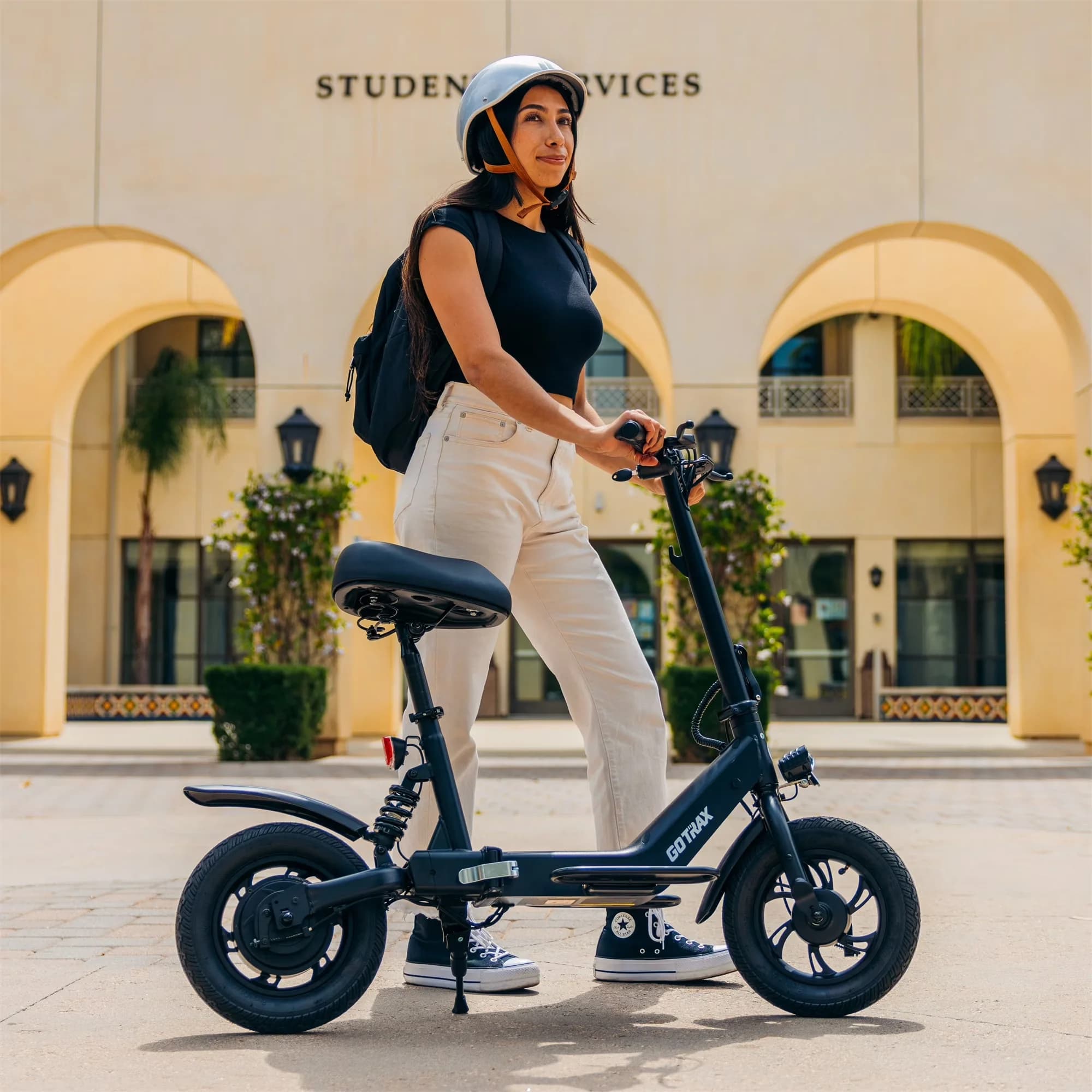 Versatile Scooter with 350W, Portable, Seat - Aluminum Alloy Black - Standard Series Model 217A40