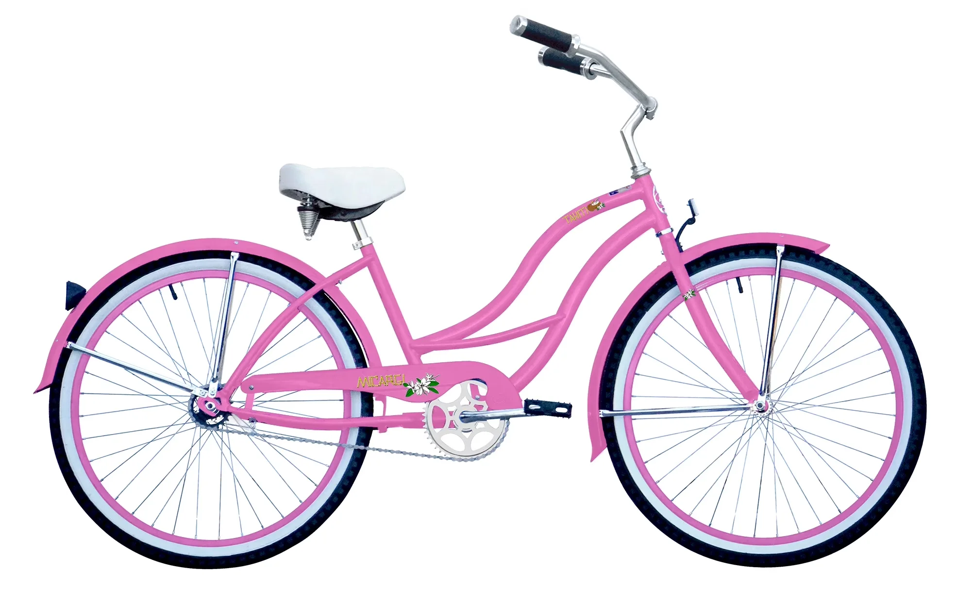 Cruiser Bike Efficient with Adjustable Seat Height, Pink - Pink 36H - Heavy Duty Model 539331
