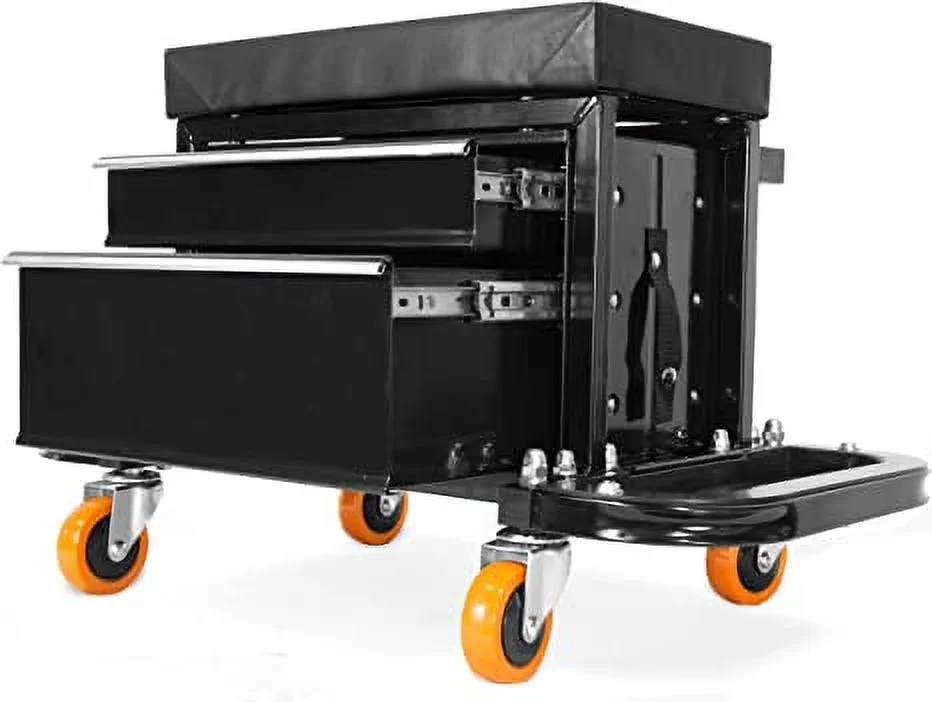 Durable Toolstorage with Caster Wheels, Storage Pouch - Steel Black 400 Model 1FAA1A