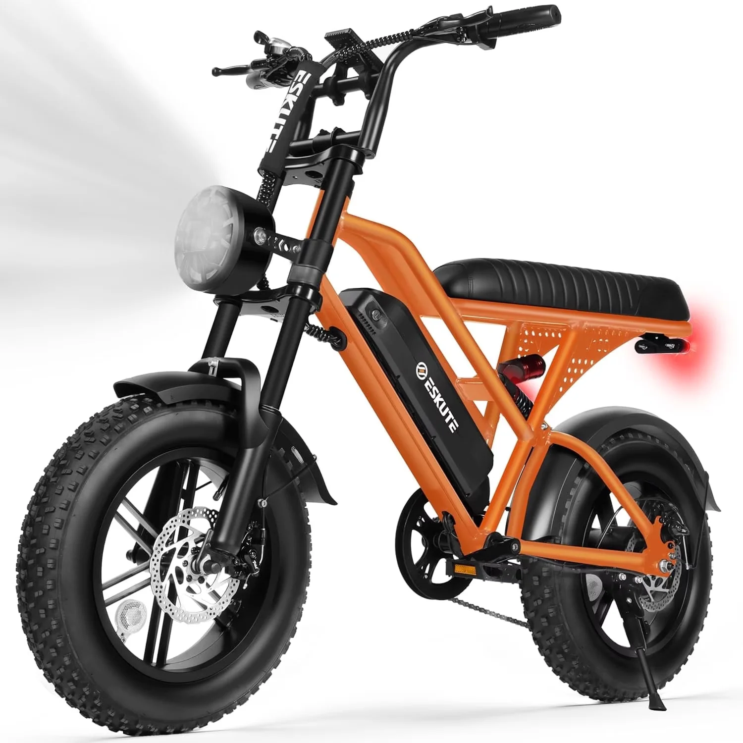 Quality Electric Bike with Battery, 500W, 48V - Orange - Sleek Profile Model 77A2C1