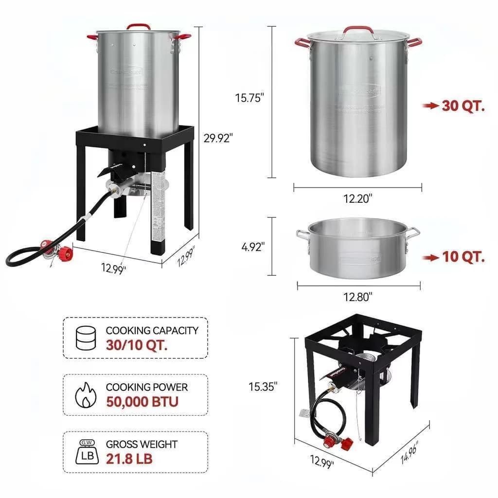 Outdoor Fryer Compact with 50000 BTU, 50000 BTU Burner Bestseling - Propane Model E85ADF