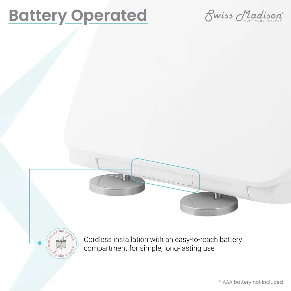 Innovative Toilet Seats And Lid with Night Light, Quick Release, Easy Installation - White Ceramic Model 7D0B9E