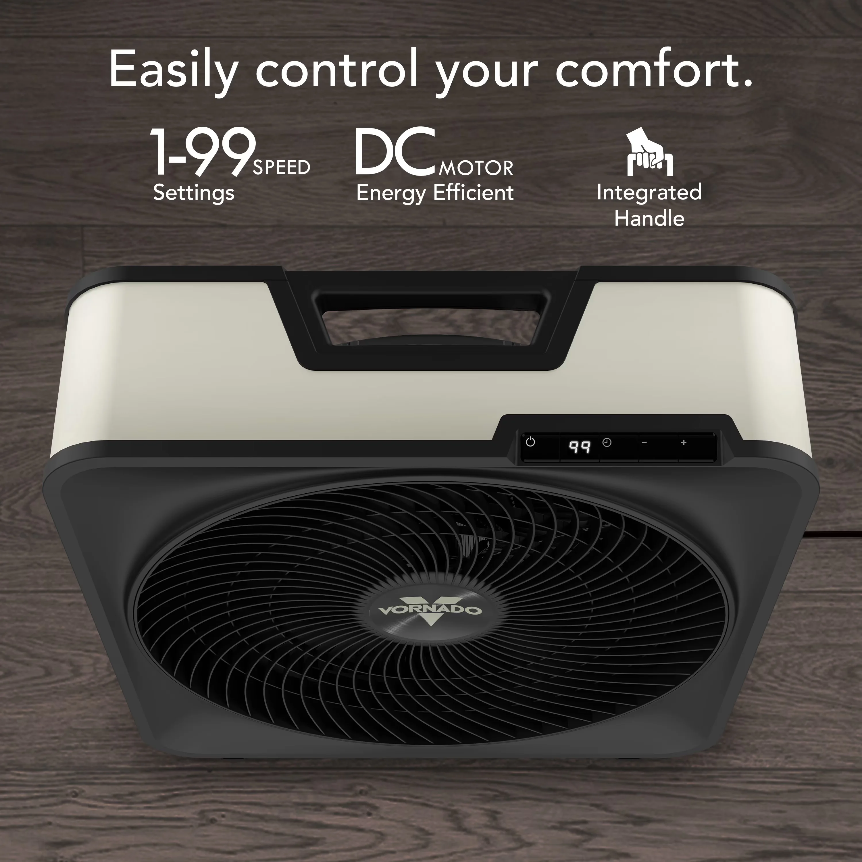 Fans In Cooling Premium with Led Display, Tilt Mechanism, Cool Gray - Gray Metal Model E5A0CE