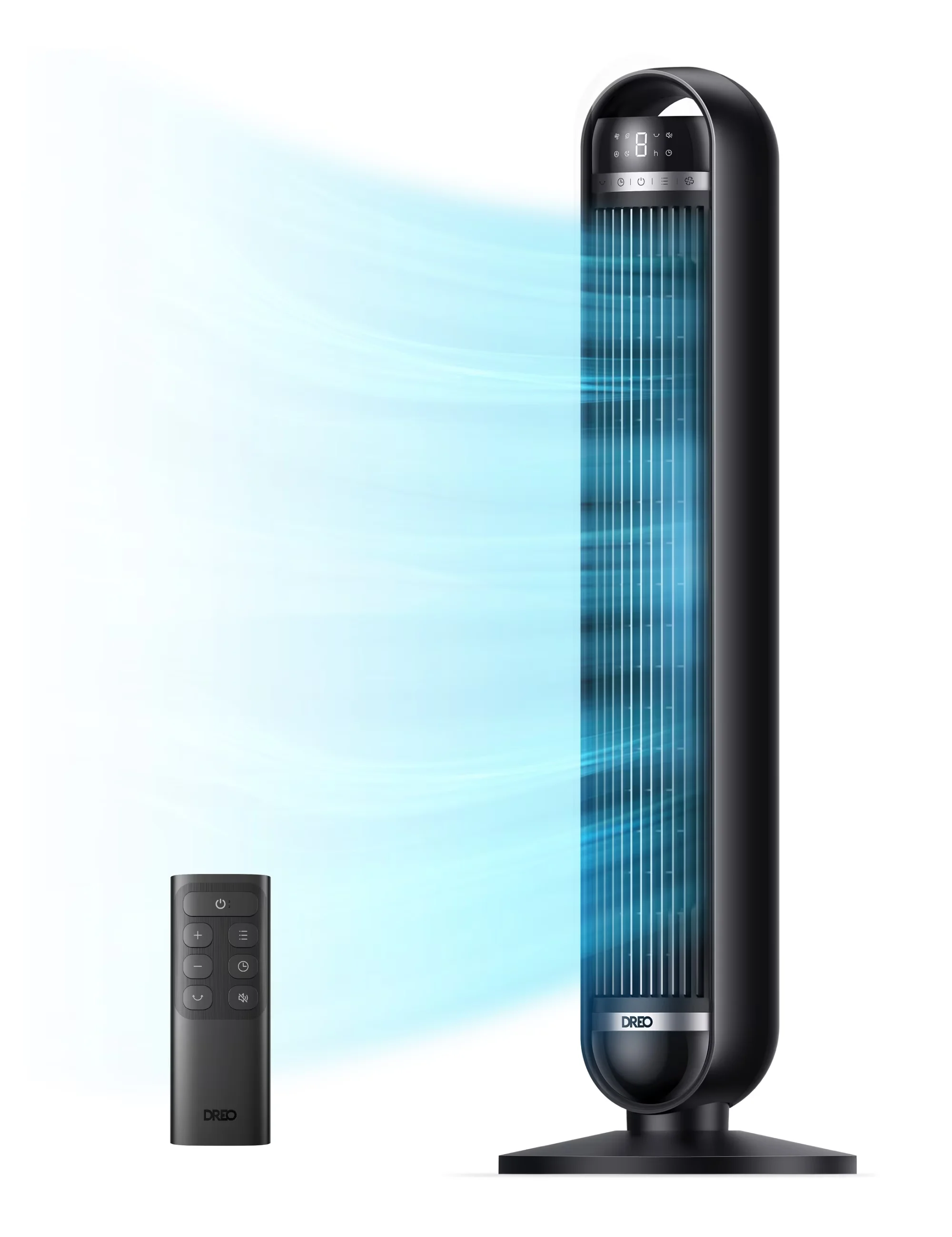 Classic Fans In Cooling with Led Display, Oscillating - Metal And Plastic Black Model 5B9E3B
